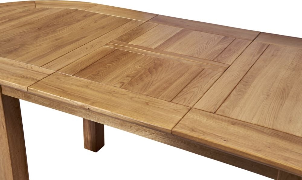 Shaker Oak Large D-End 6-8 Seater Extending Dining Table - 161.5cm-211.5cm