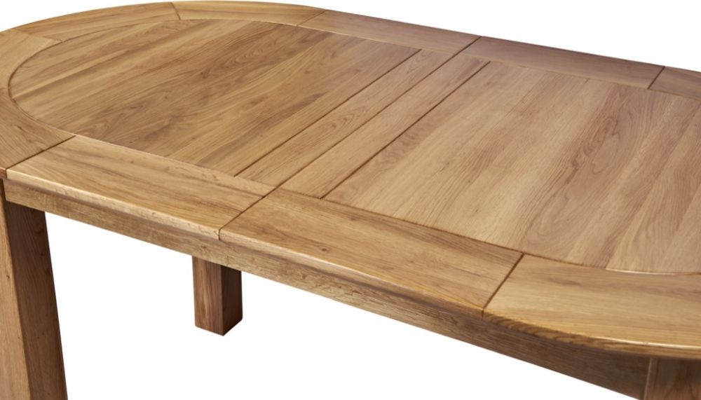 Shaker Oak Large D-End 6-8 Seater Extending Dining Table - 161.5cm-211.5cm