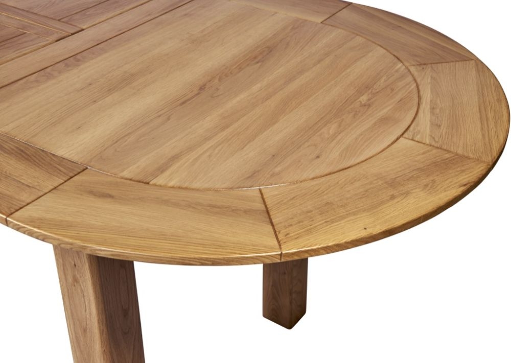 Shaker Oak Large D-End 6-8 Seater Extending Dining Table - 161.5cm-211.5cm