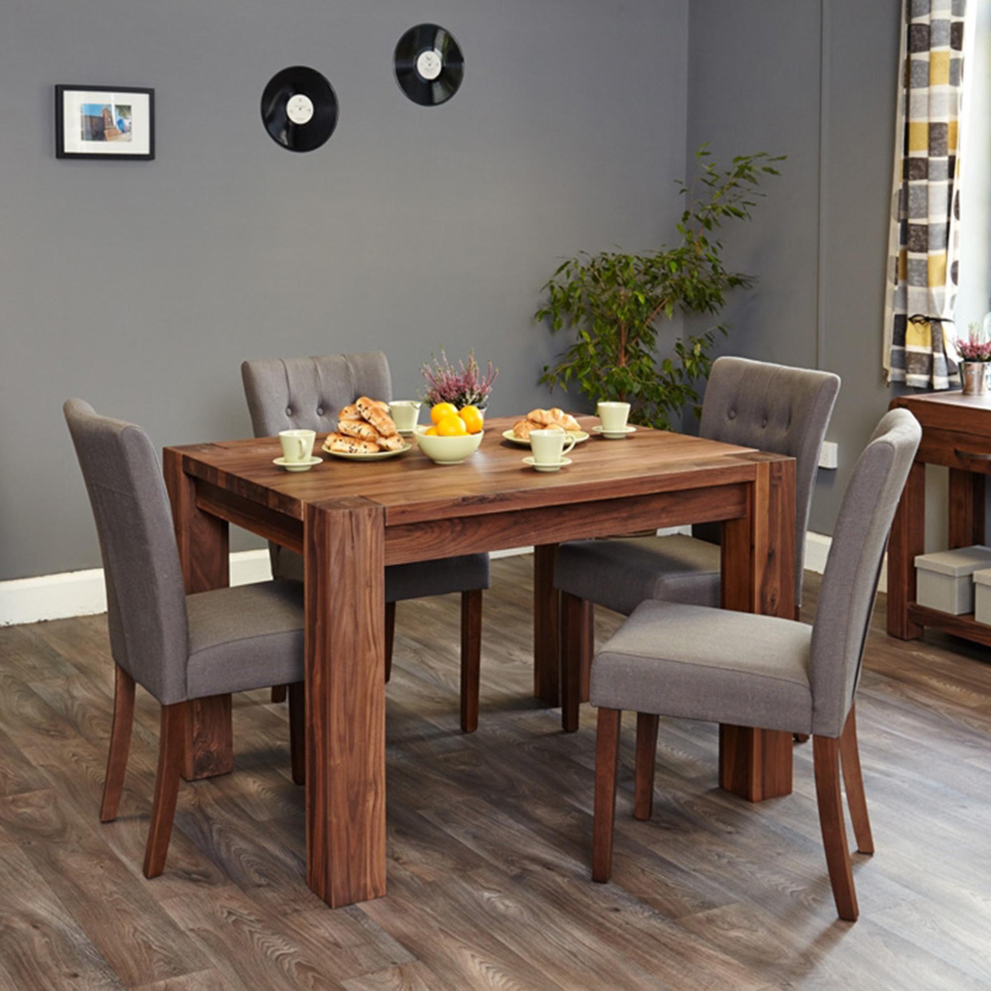 Shiro Walnut Dining Table - 4 Seater - 90cm - Small
