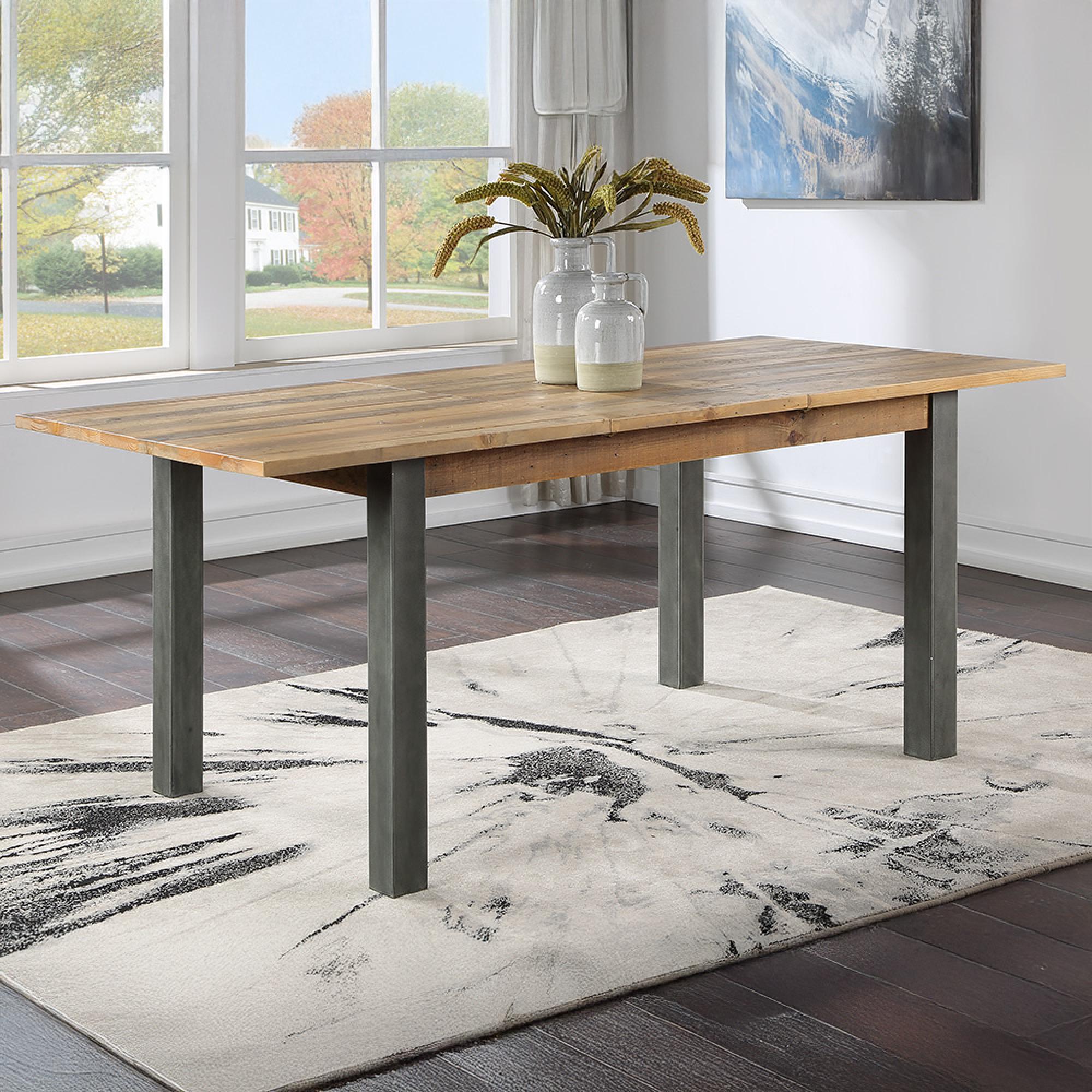 Urban Elegance Reclaimed Wood Extending Dining Table - 6-8 Seater - 150cm-200cm