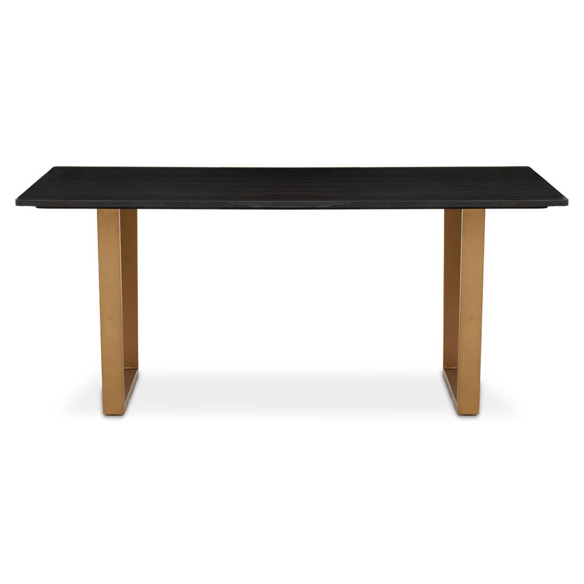 Varana Dining Table - 6 Seater - 180cm - Black Marble with Gold Base