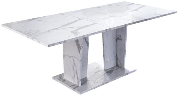 Vittoria White Italian 6-8 Seater Extending Pedestal Dining Table