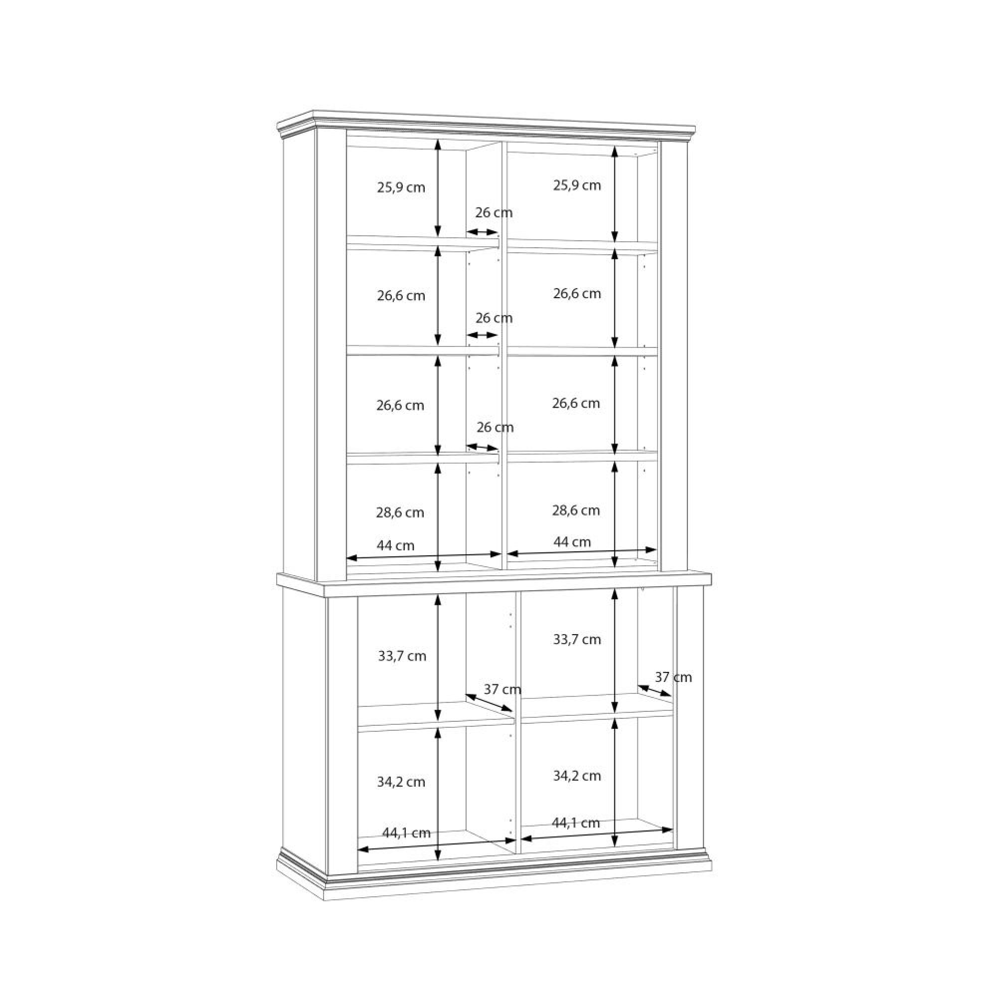 Pontypool Display Cabinet - 2 Door - White and Riva Oak