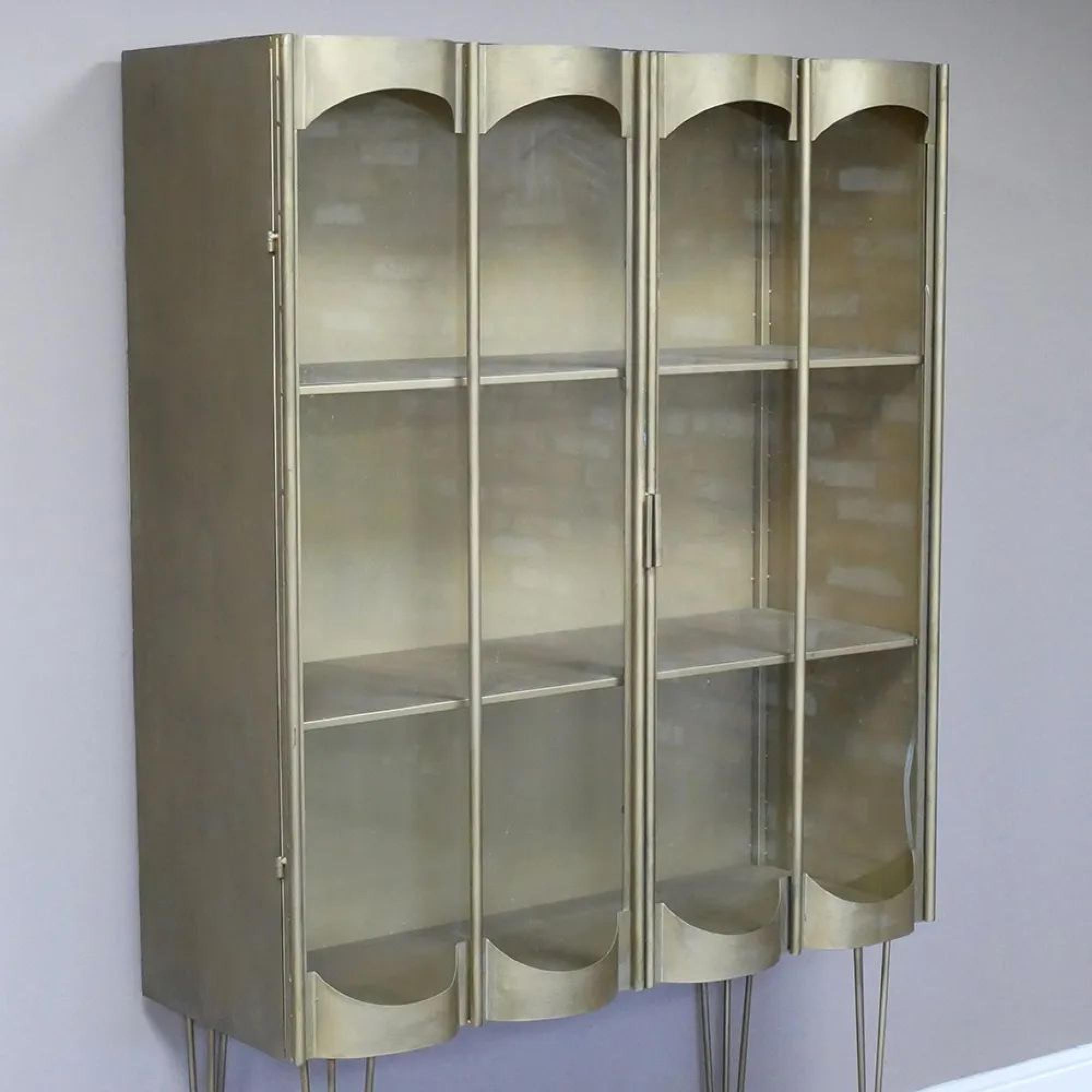 Clearance - Display Cabinet - 2 Door - Metal and Glass - Gold - FSS16979