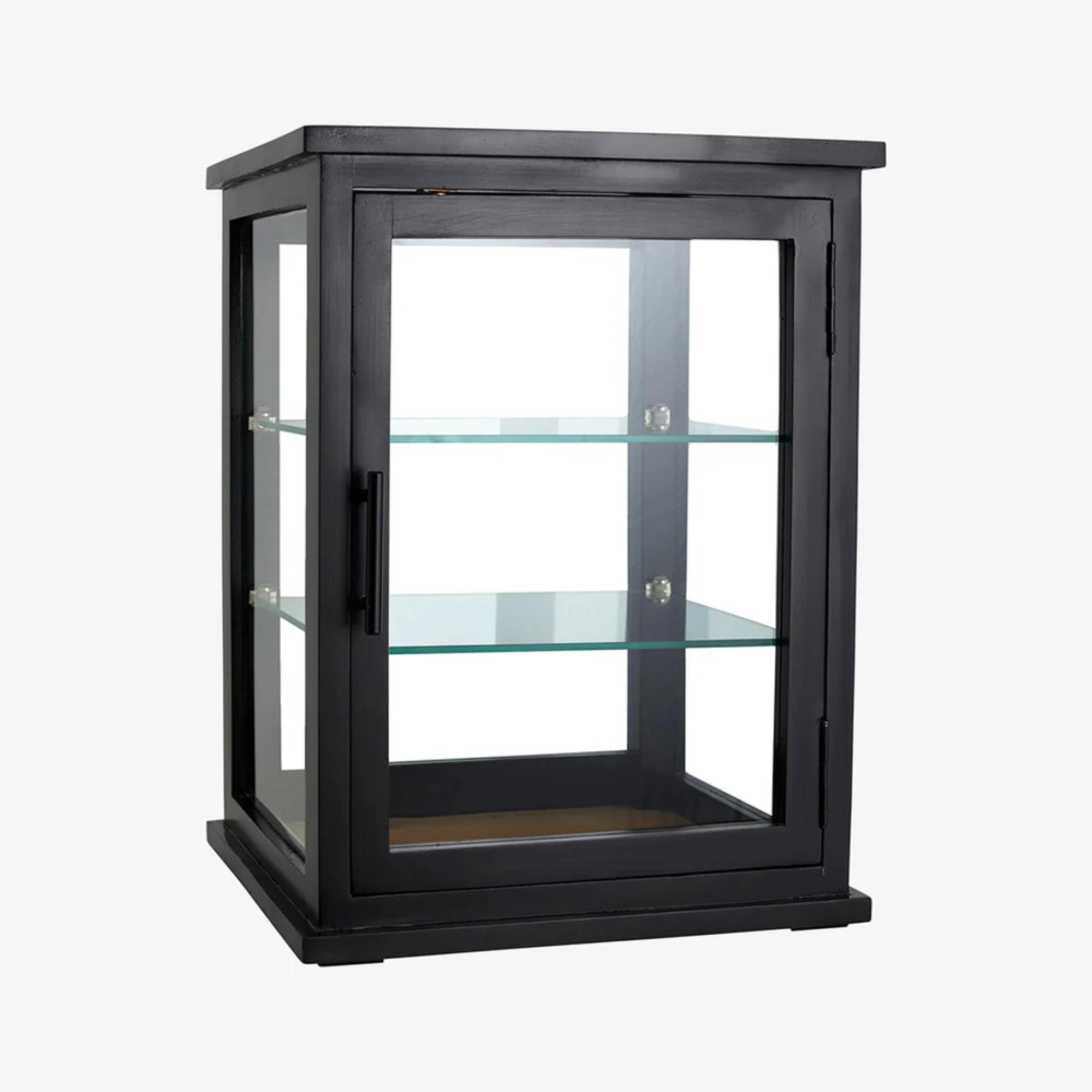 Arno Display Cabinet - 1 Door - Black - Mango Wood