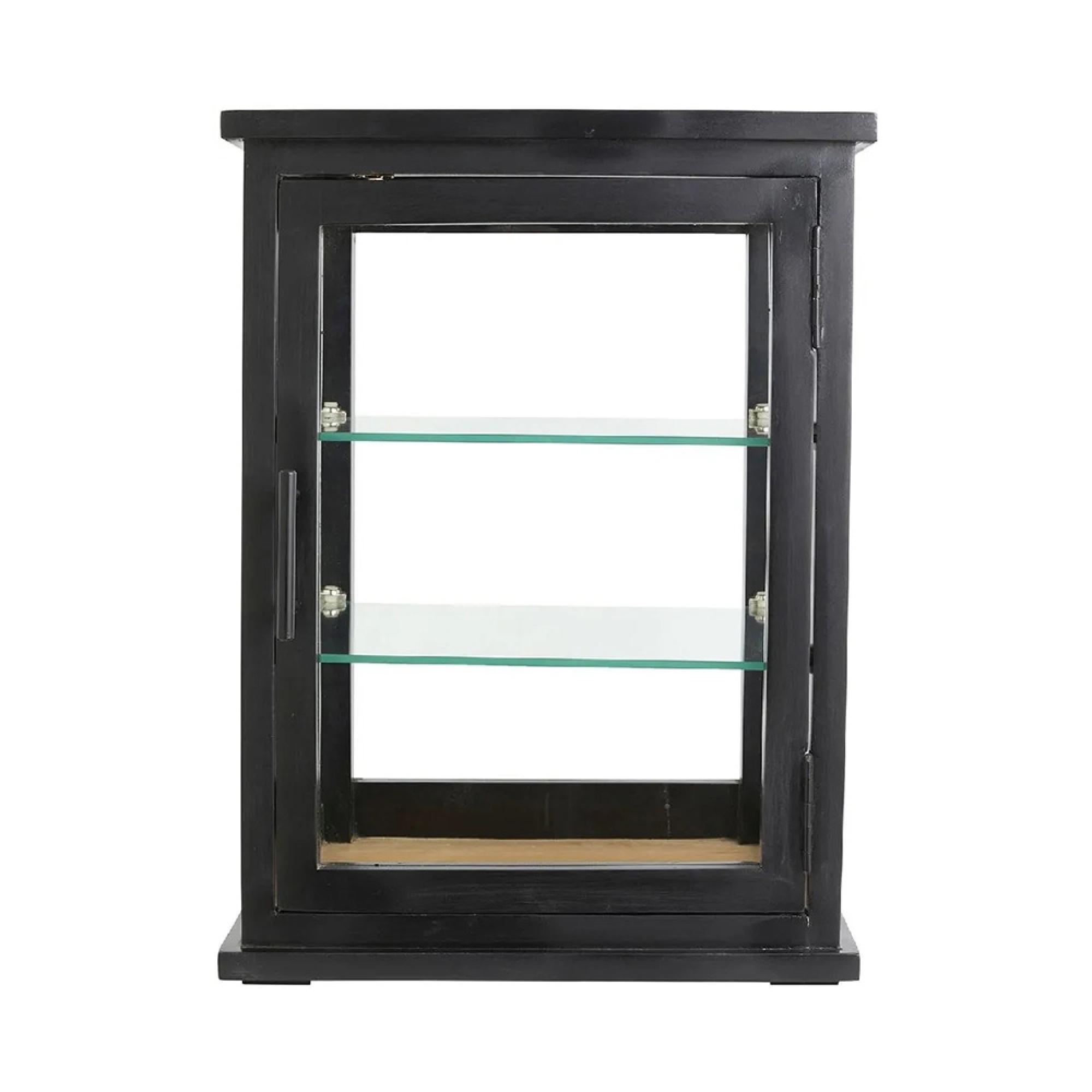 Arno Display Cabinet - 1 Door - Black - Mango Wood
