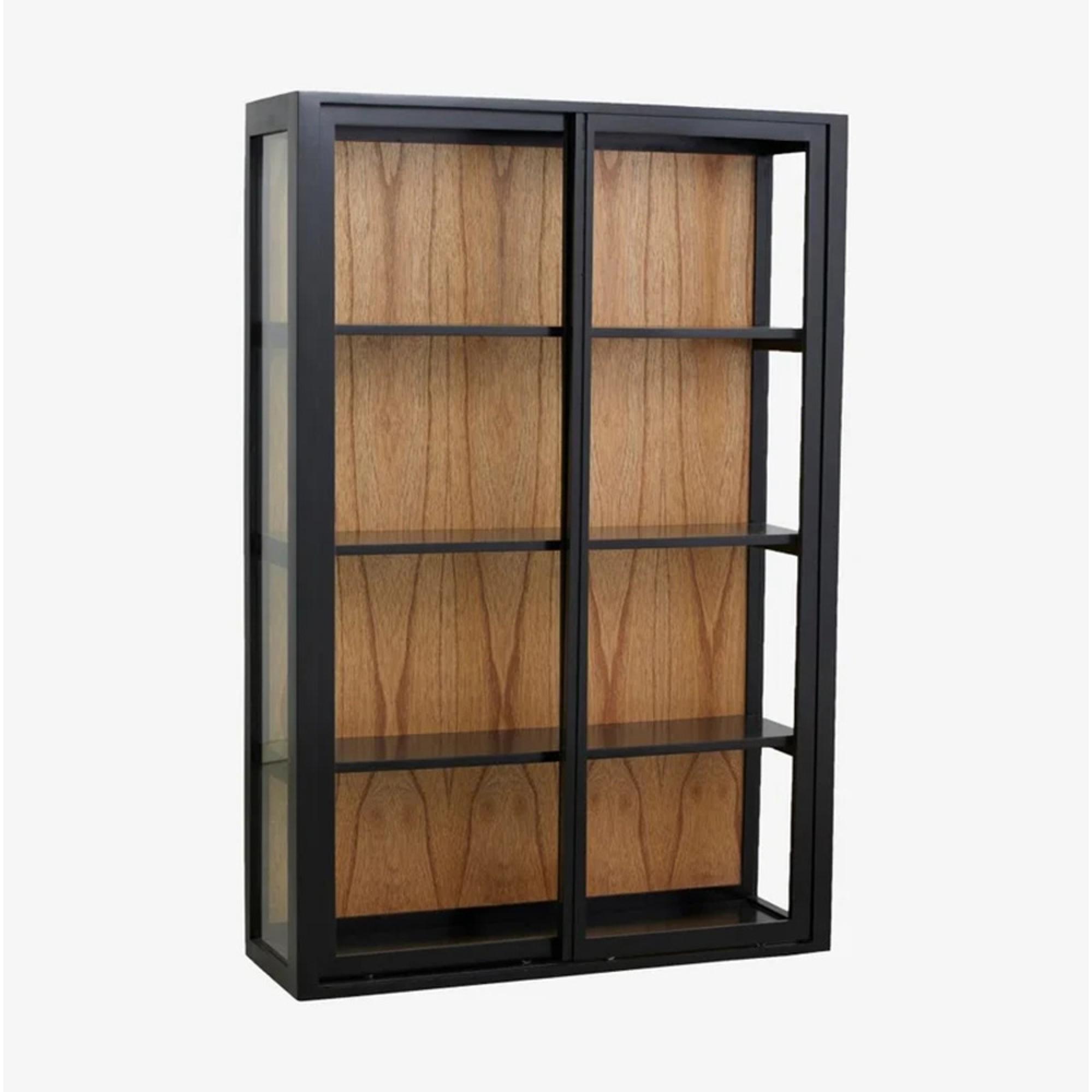 Bei Wall Display Cabinet - 2 Sliding Door - Black
