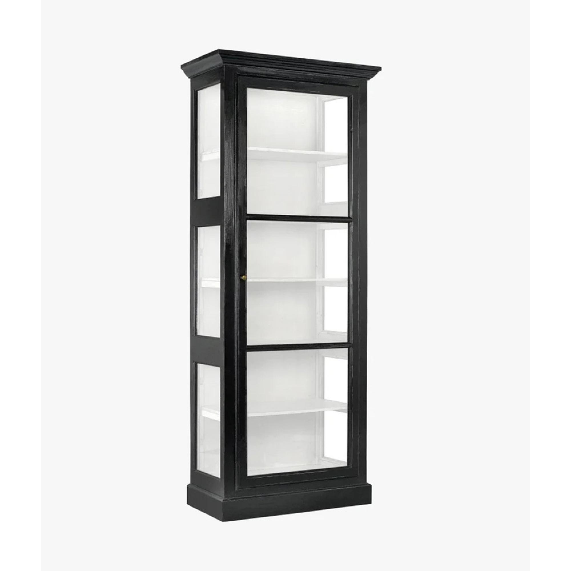 Classic Display Cabinet - 1 Door - Black - Mango Wood
