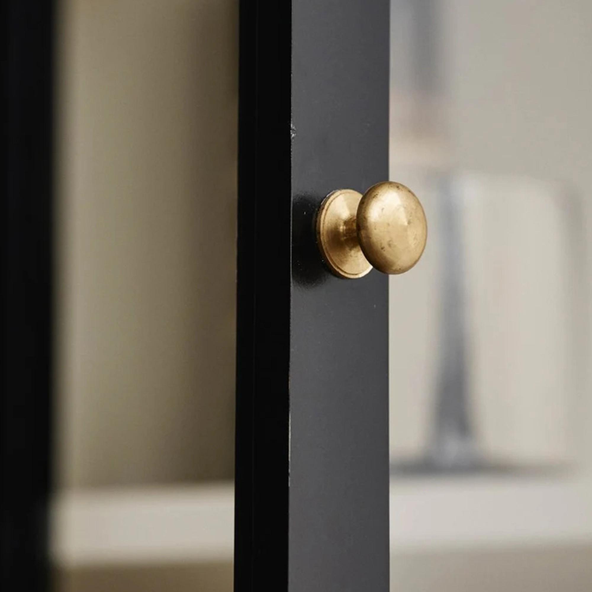 Classic Wall Display Cabinet - 2 Door - Black - Mango Wood