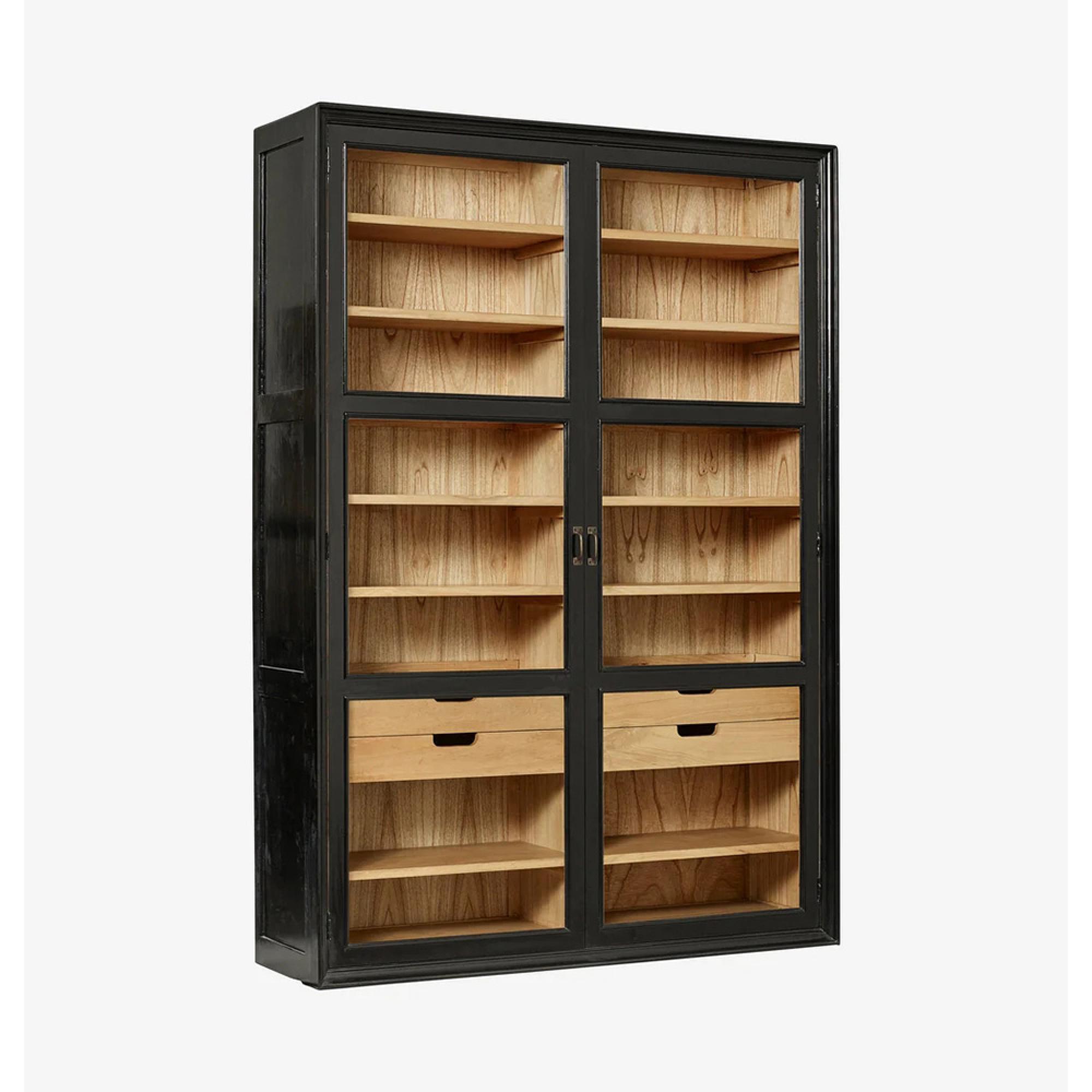 Viva Display Cabinet - 2 Door - 4 Drawer - Black