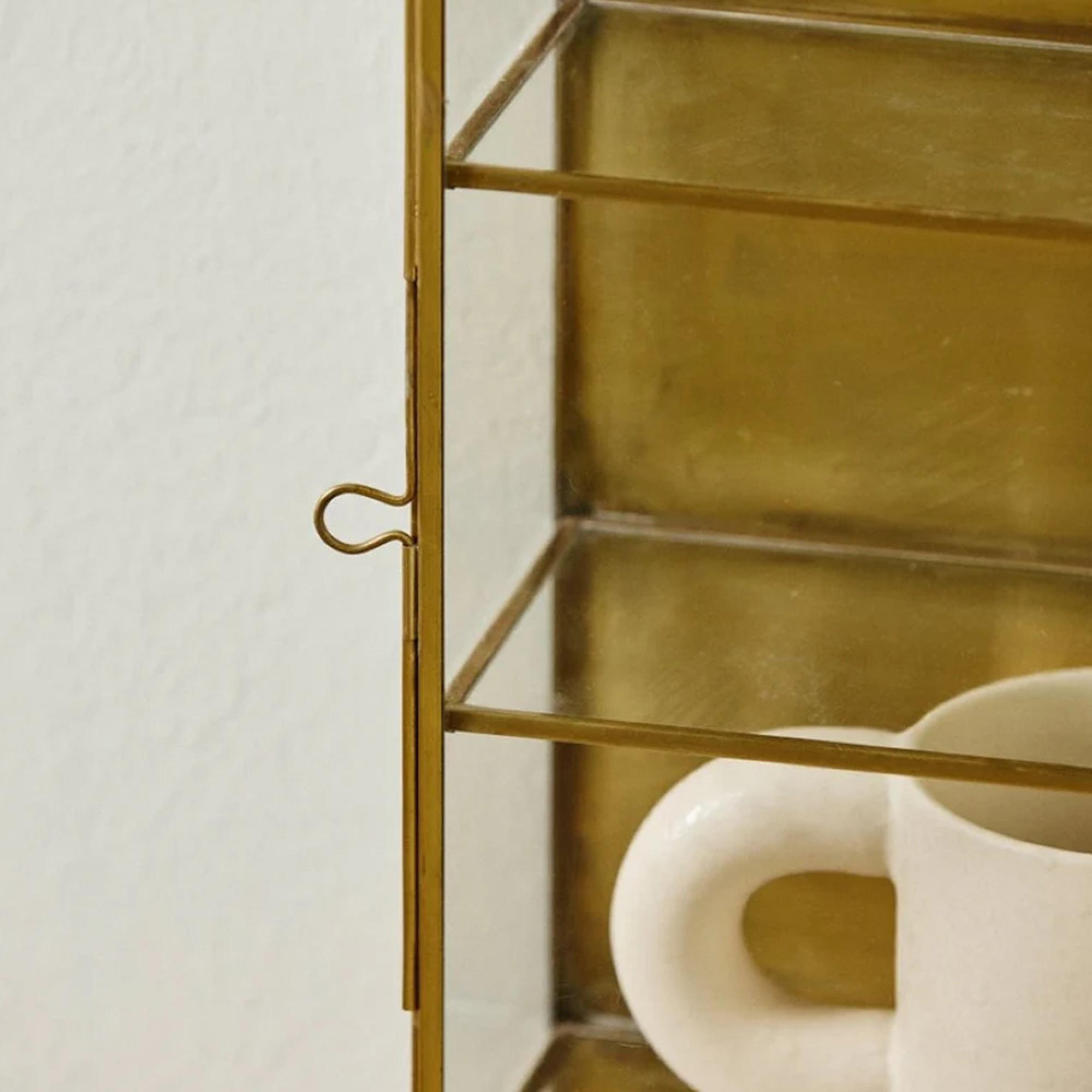 Ada Wall Display Cabinet - 1 Door - Small - Gold - Metal