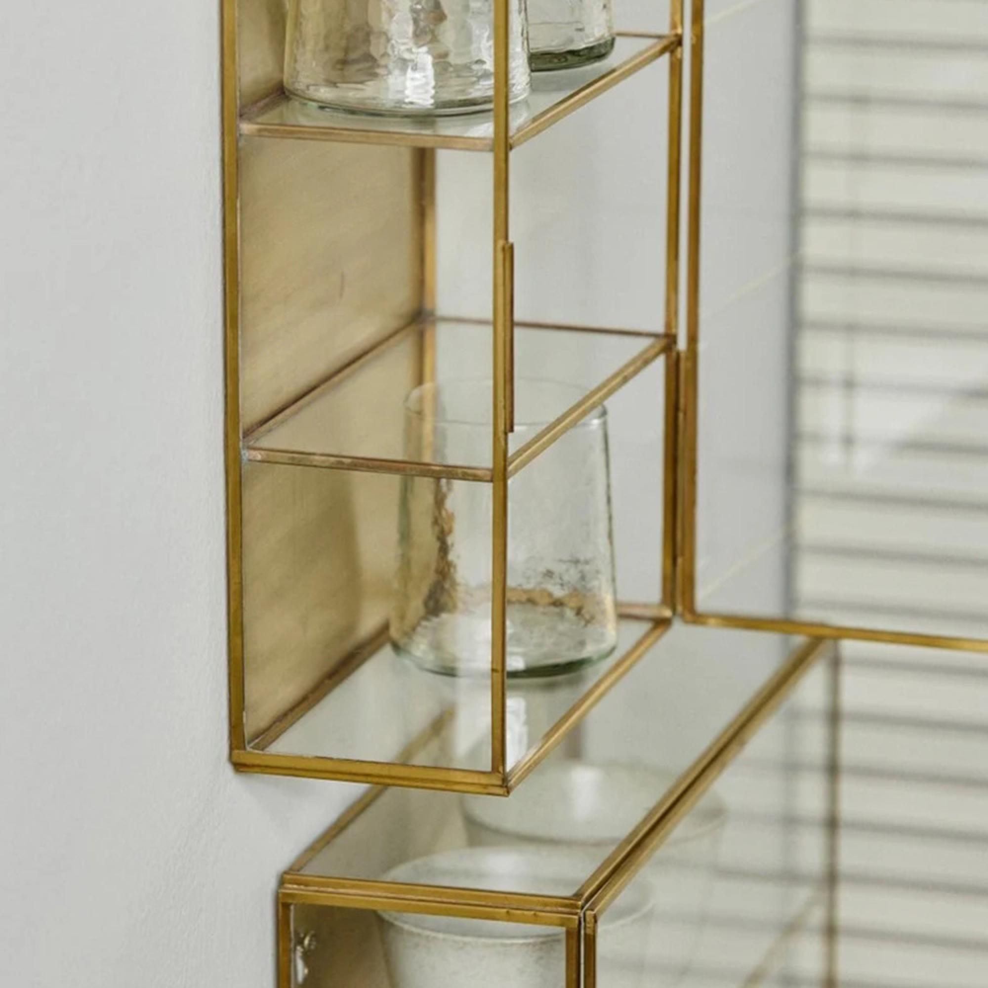 Ada Wall Display Cabinet - 1 Door - Small - Gold - Metal