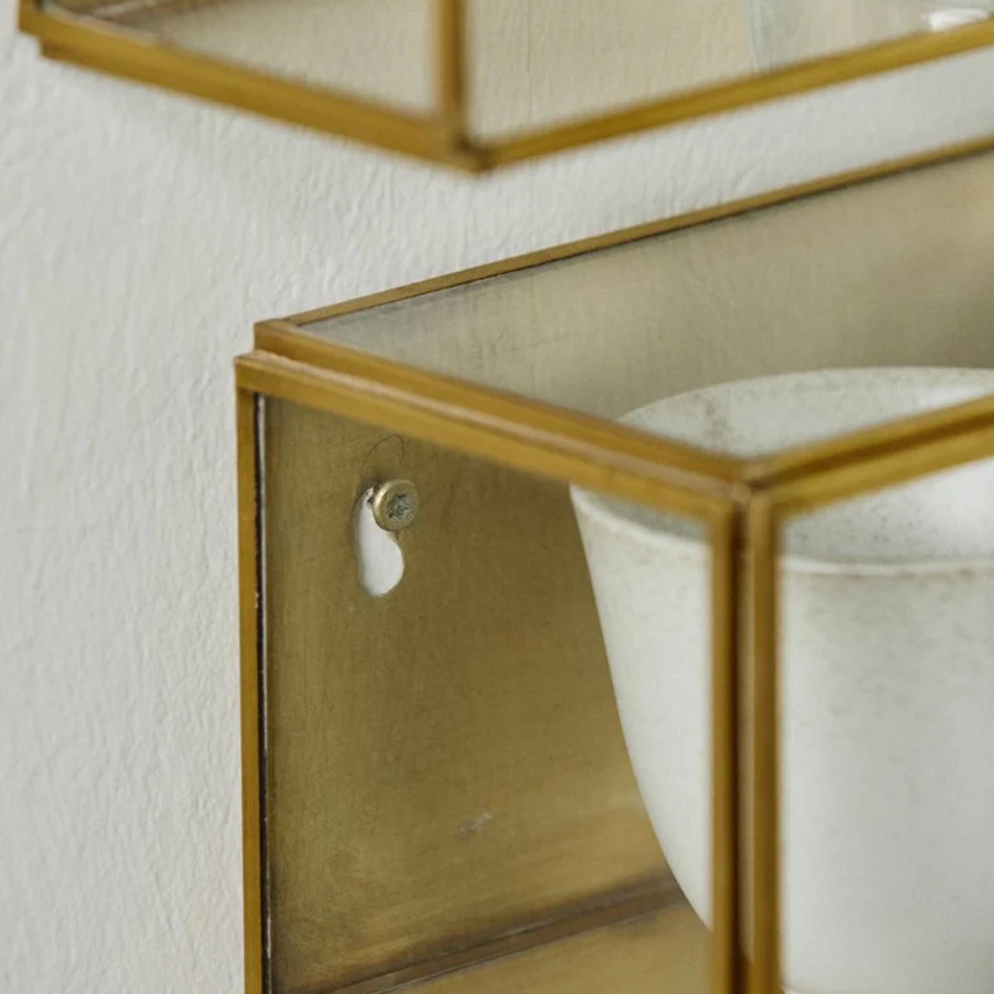 Ada Wall Display Cabinet - 1 Door - Small - Gold - Metal