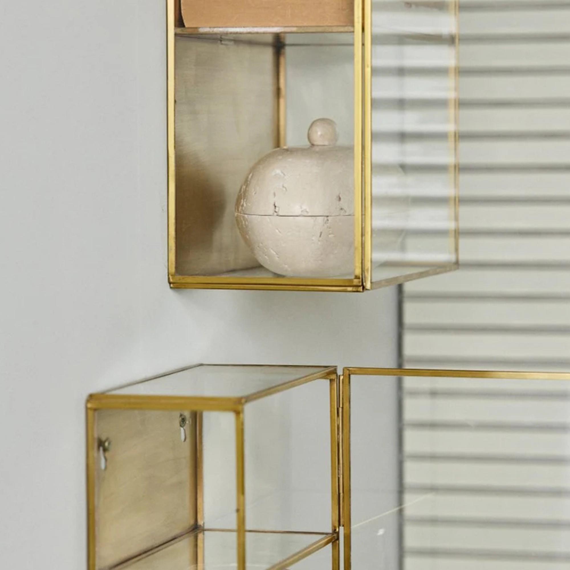 Ada Wall Display Cabinet - 1 Door - Gold - Metal