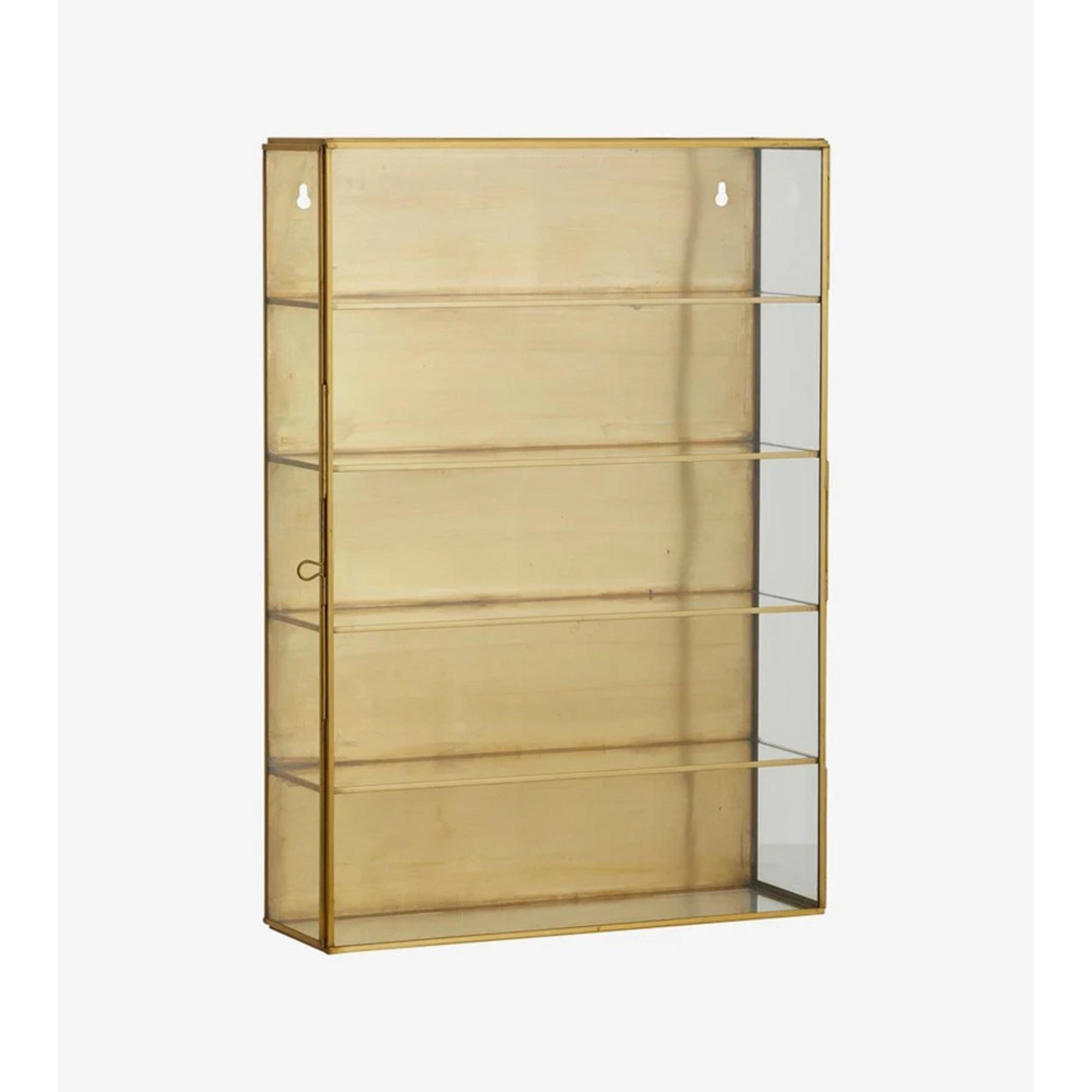 Ada Wall Display Cabinet - 1 Door - Tall - Gold - Metal