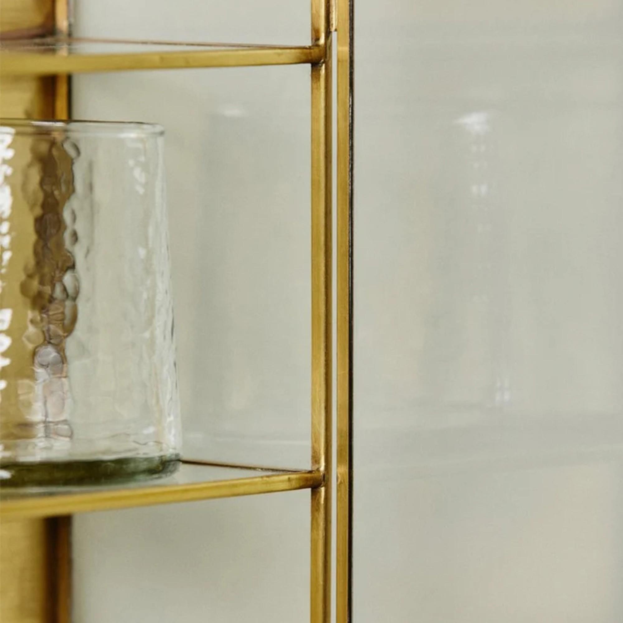 Ada Wall Display Cabinet - 1 Door - Tall - Gold - Metal