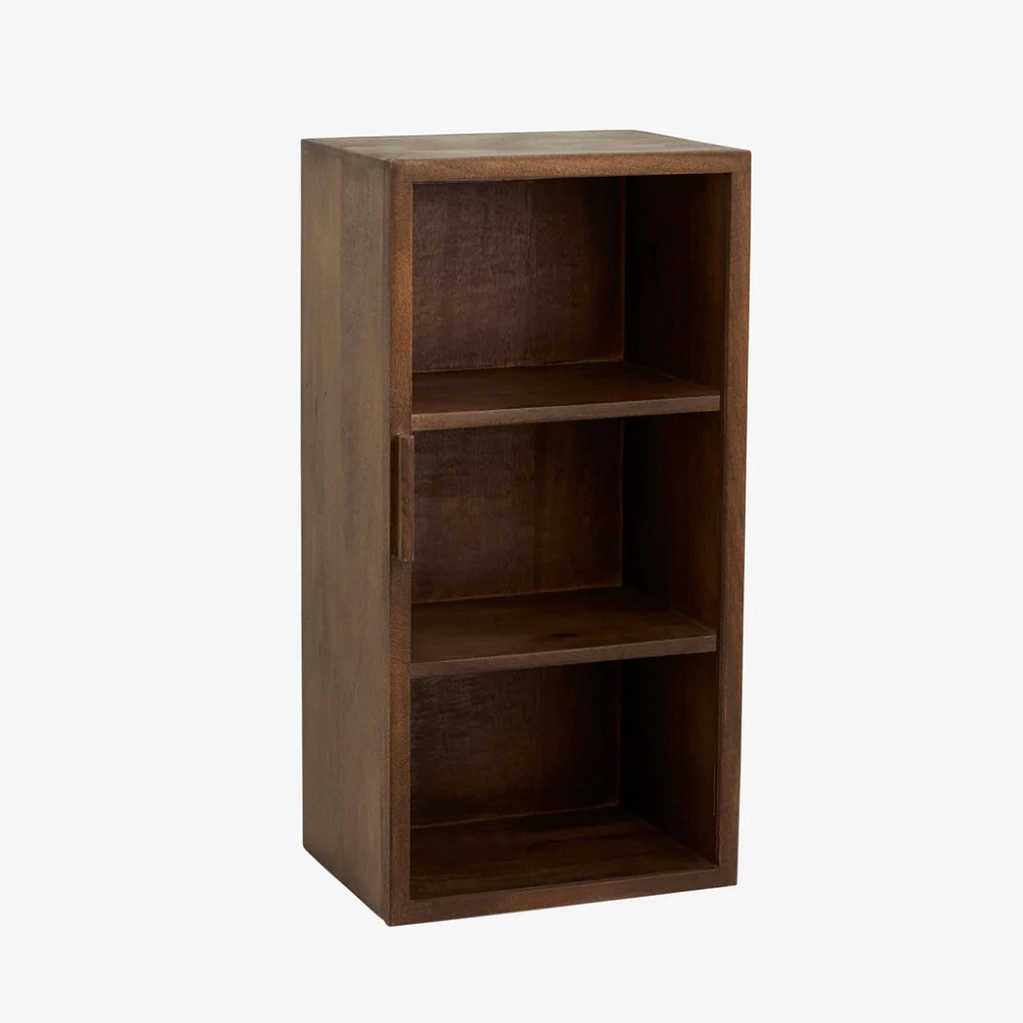 Nango Wall Display Cabinet - 1 Door - Dark Brown