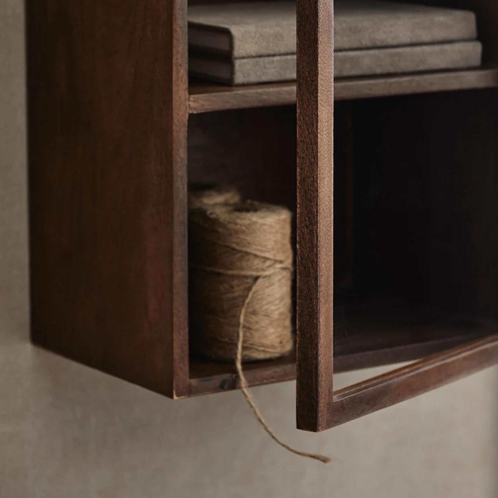 Nango Wall Display Cabinet - 1 Door - Dark Brown