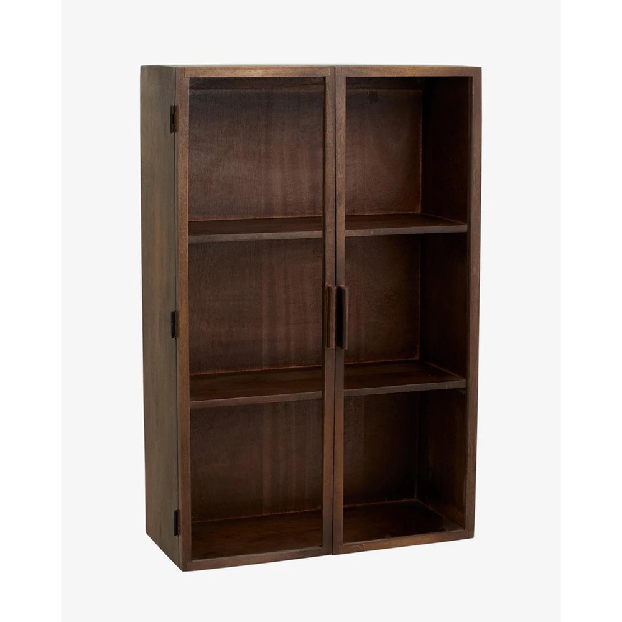 Nango Wall Cabinet - 2 Door - Dark Brown - Mango Wood