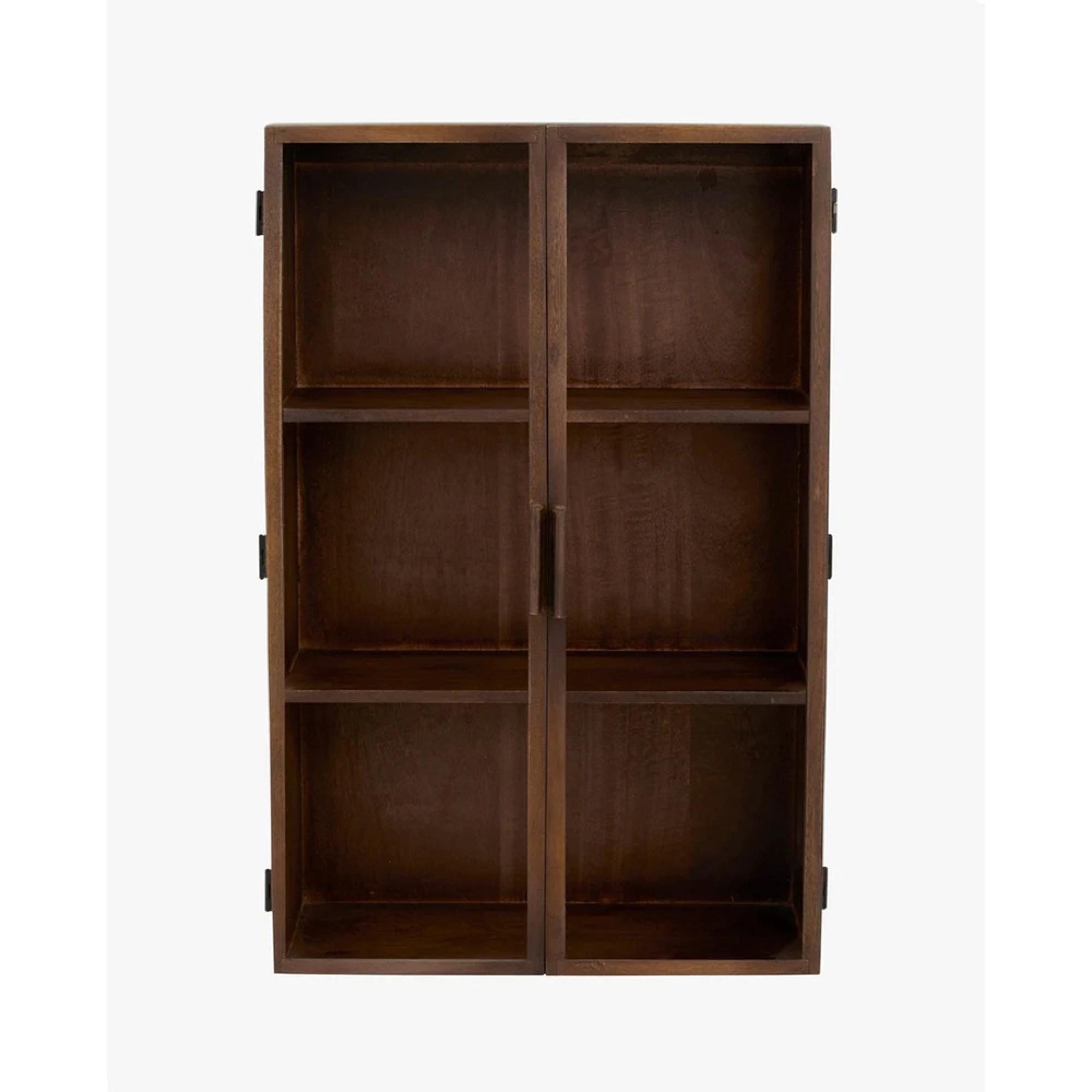 Nango Wall Cabinet - 2 Door - Dark Brown - Mango Wood