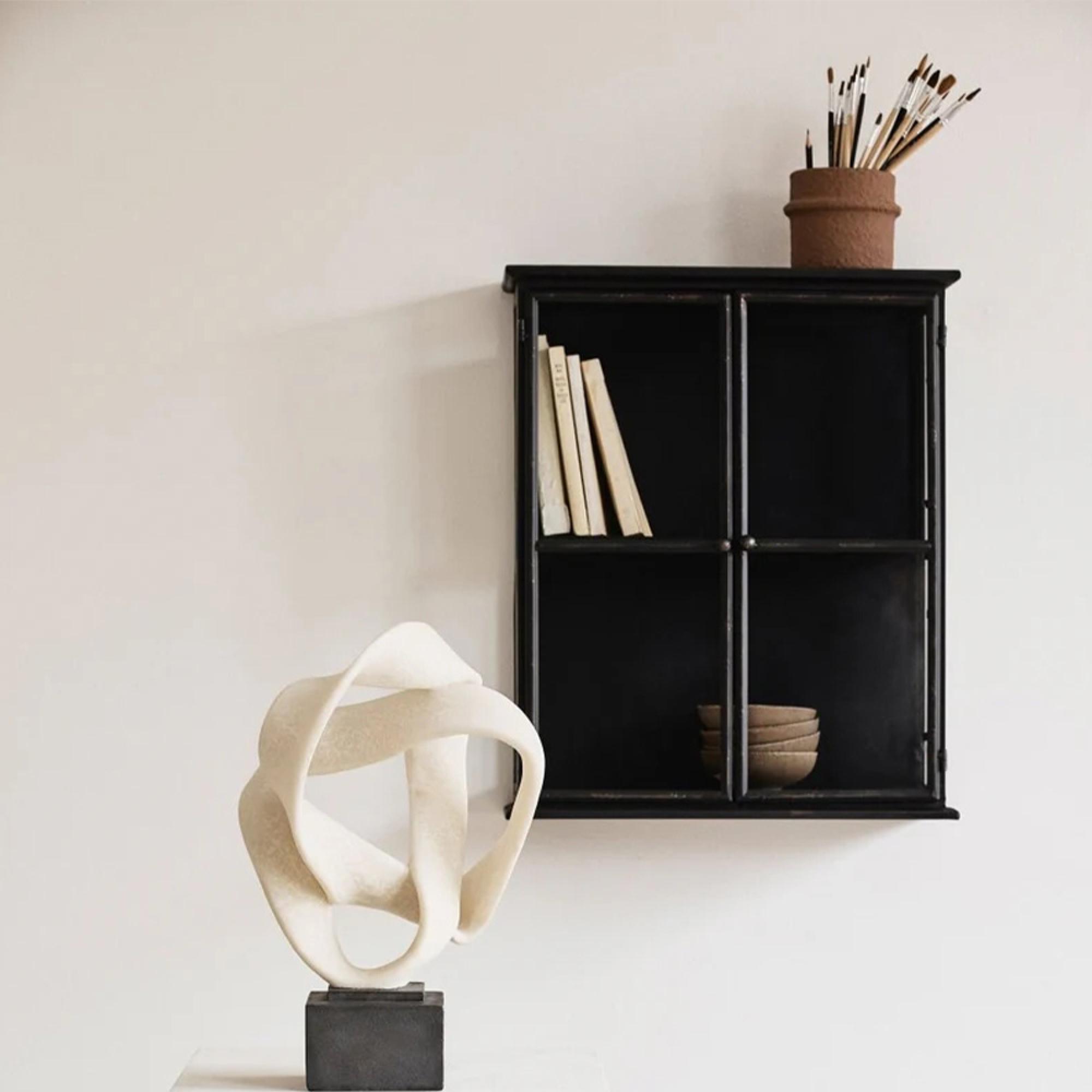 Downtown Wall Display Cabinet - 2 Door - Glass - Black