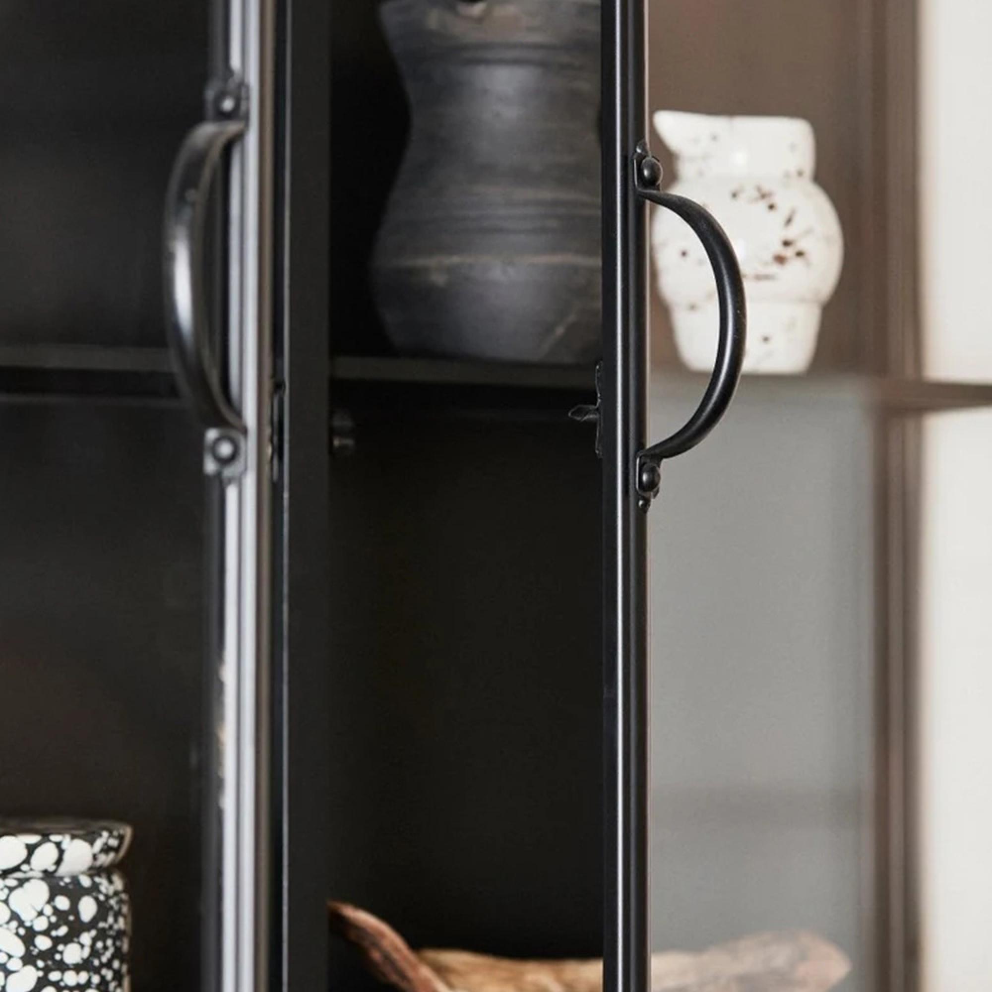 Downtown Wall Display Cabinet - 2 Door - Wide - Glass - Black