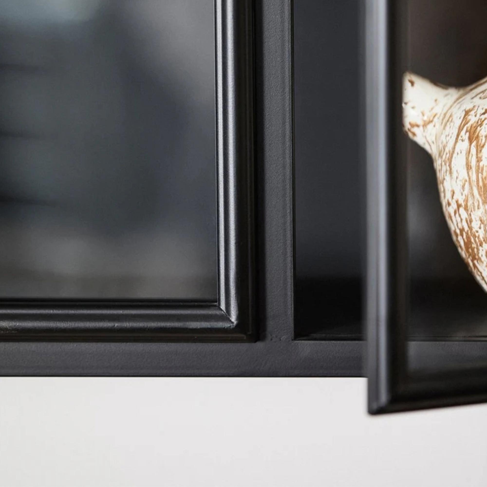 Downtown Wall Display Cabinet - 2 Door - Wide - Glass - Black