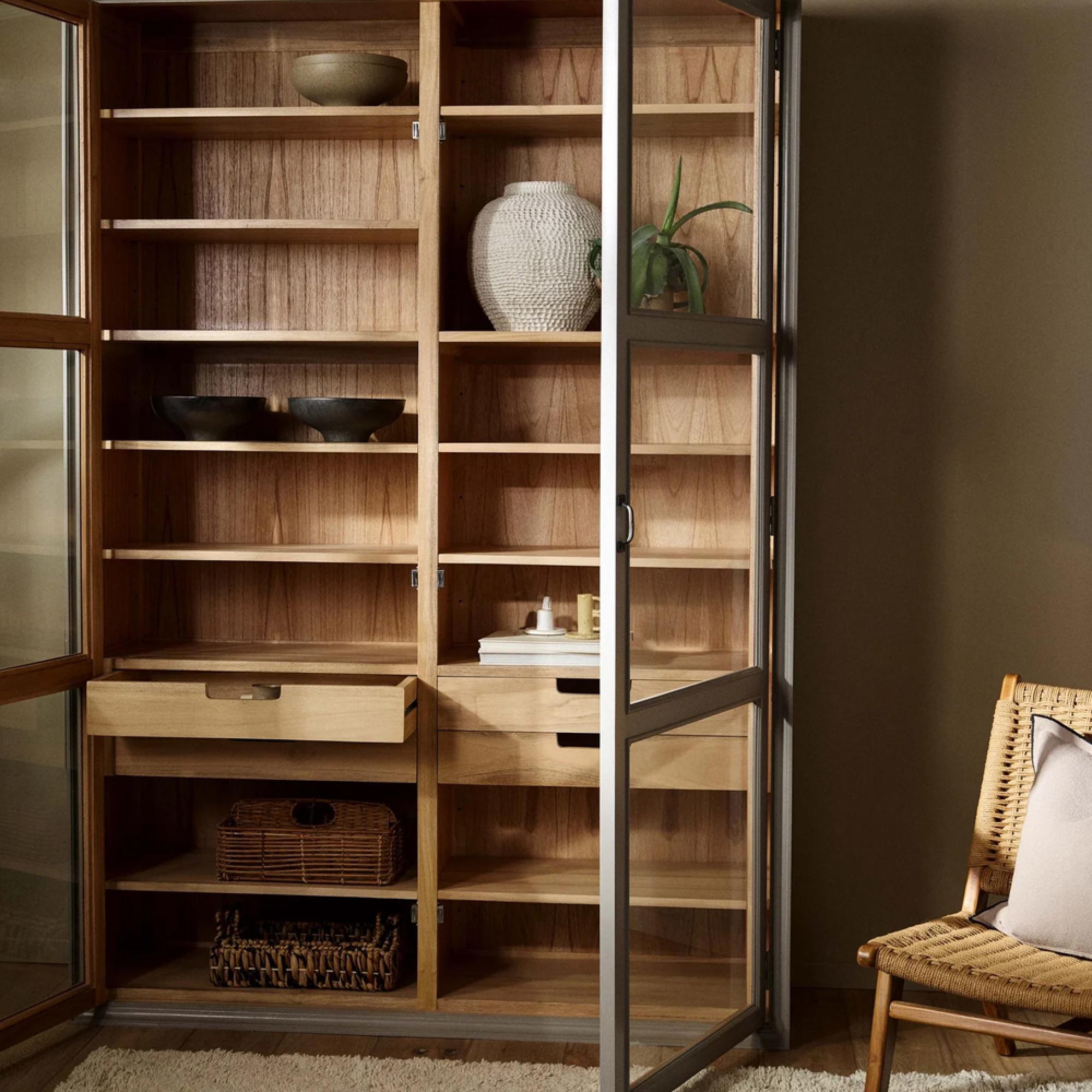 Viva Display Cabinet - 2 Door - 4 Drawer - Grey