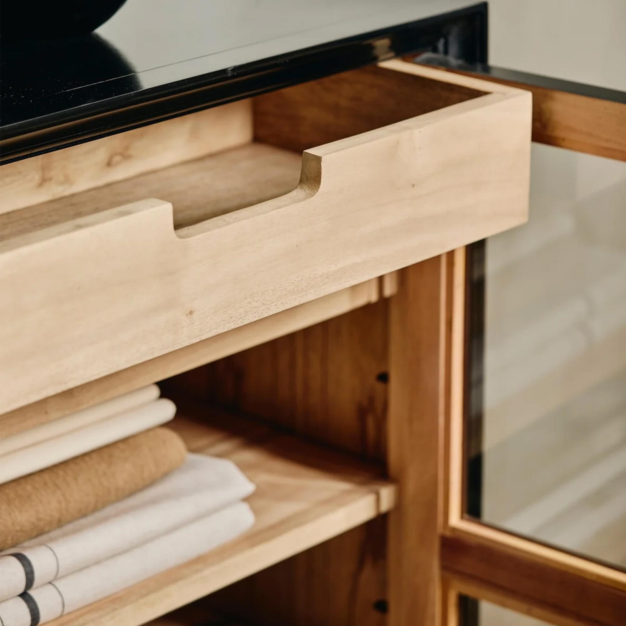 Viva Low Cabinet - 2 Door - 4 Drawer - Black