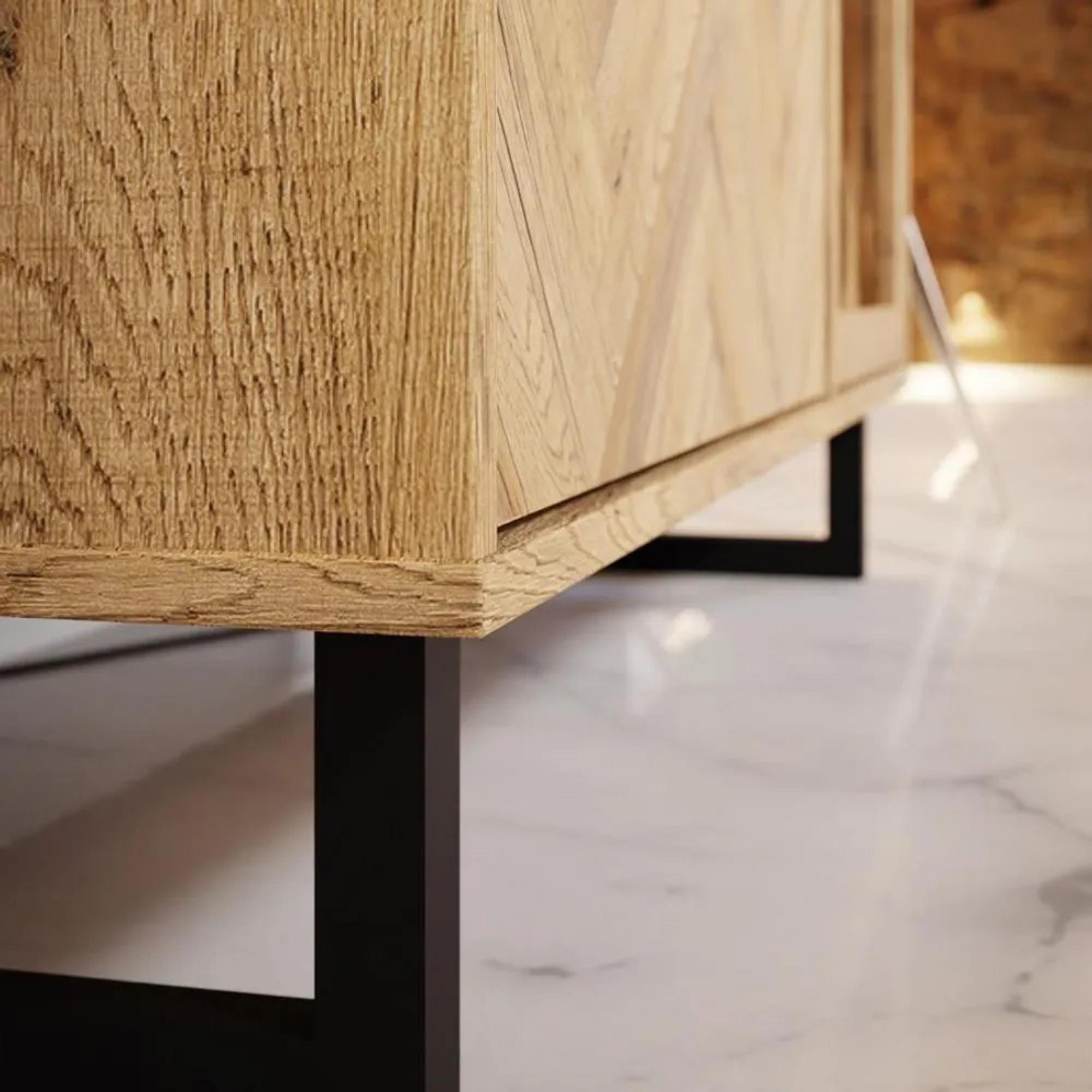 Chevron Display Cabinet - Oak