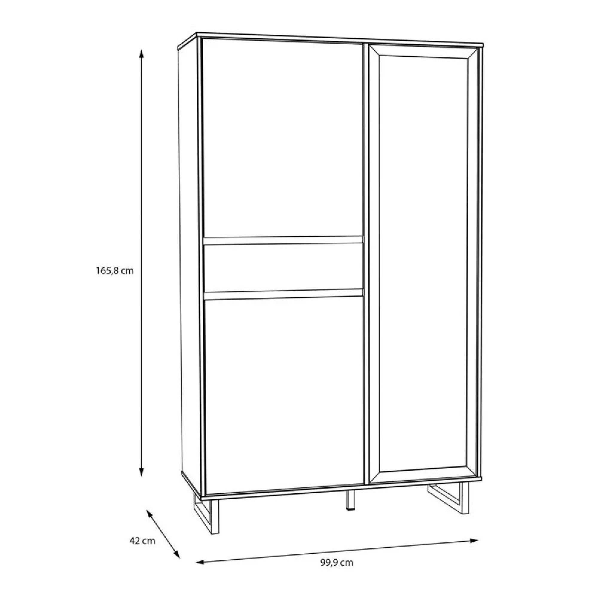Chevron Display Cabinet - Oak