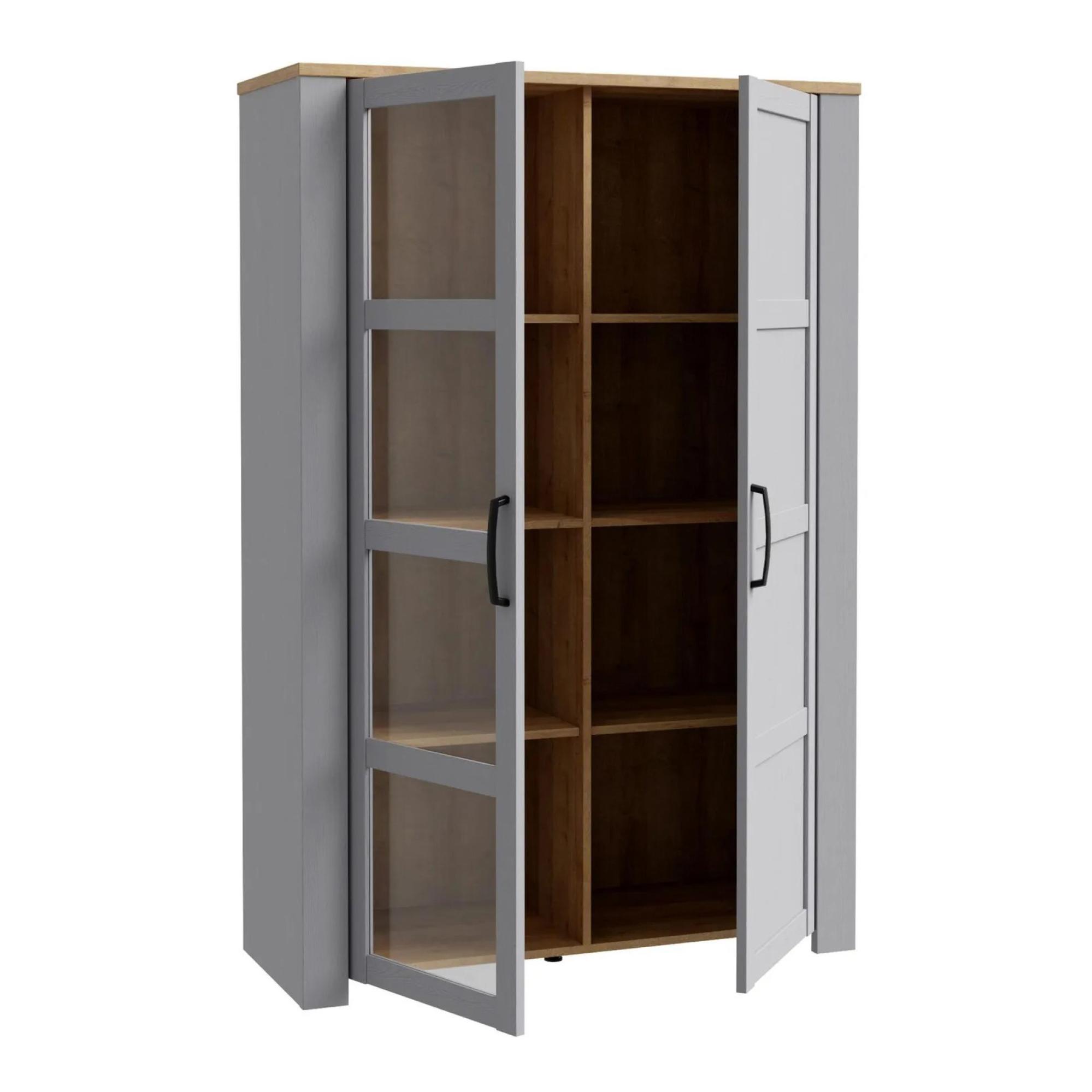 Bohol Display Cabinet - 2 Door - Grey