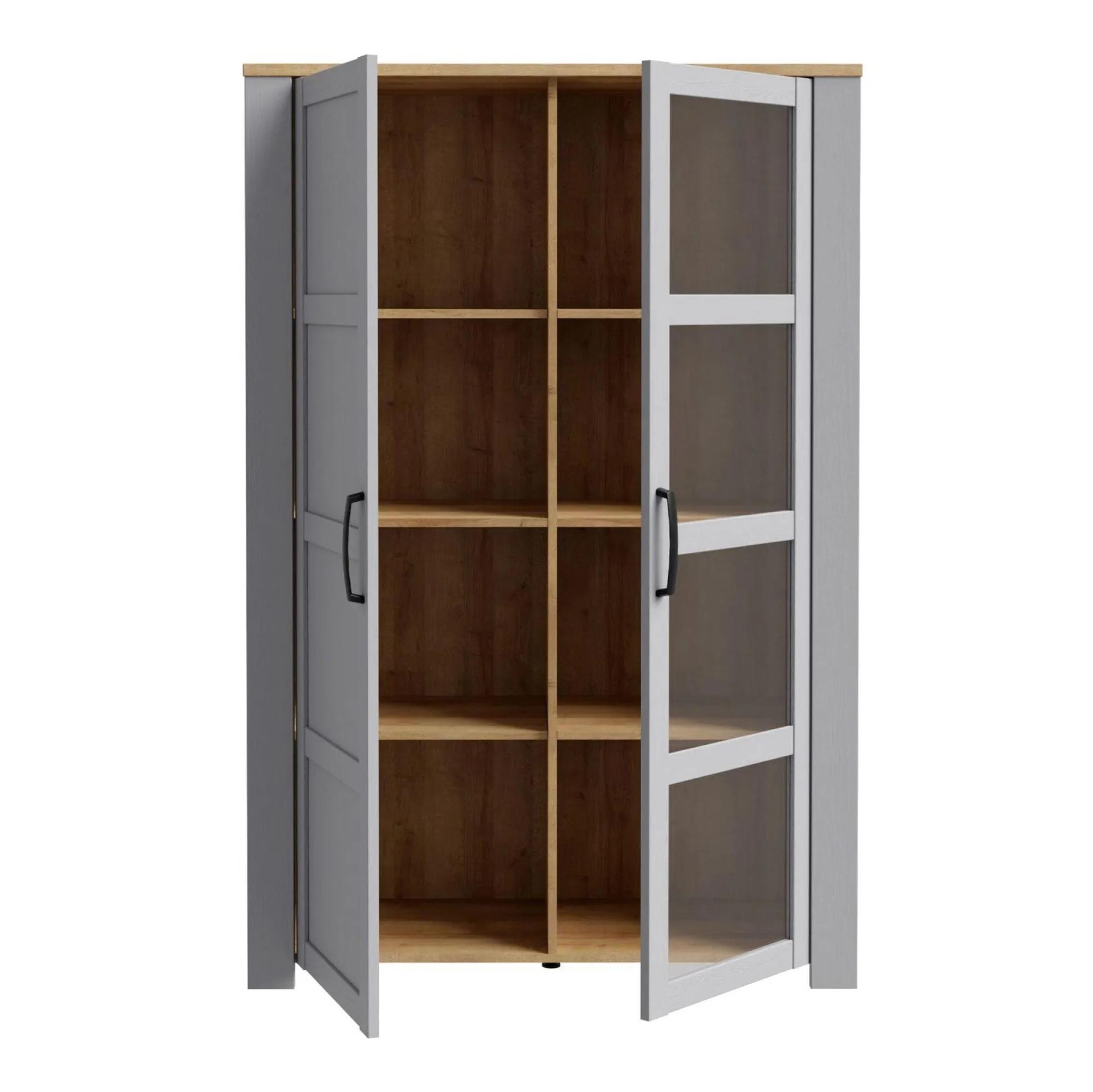 Bohol Display Cabinet - 2 Door - Grey