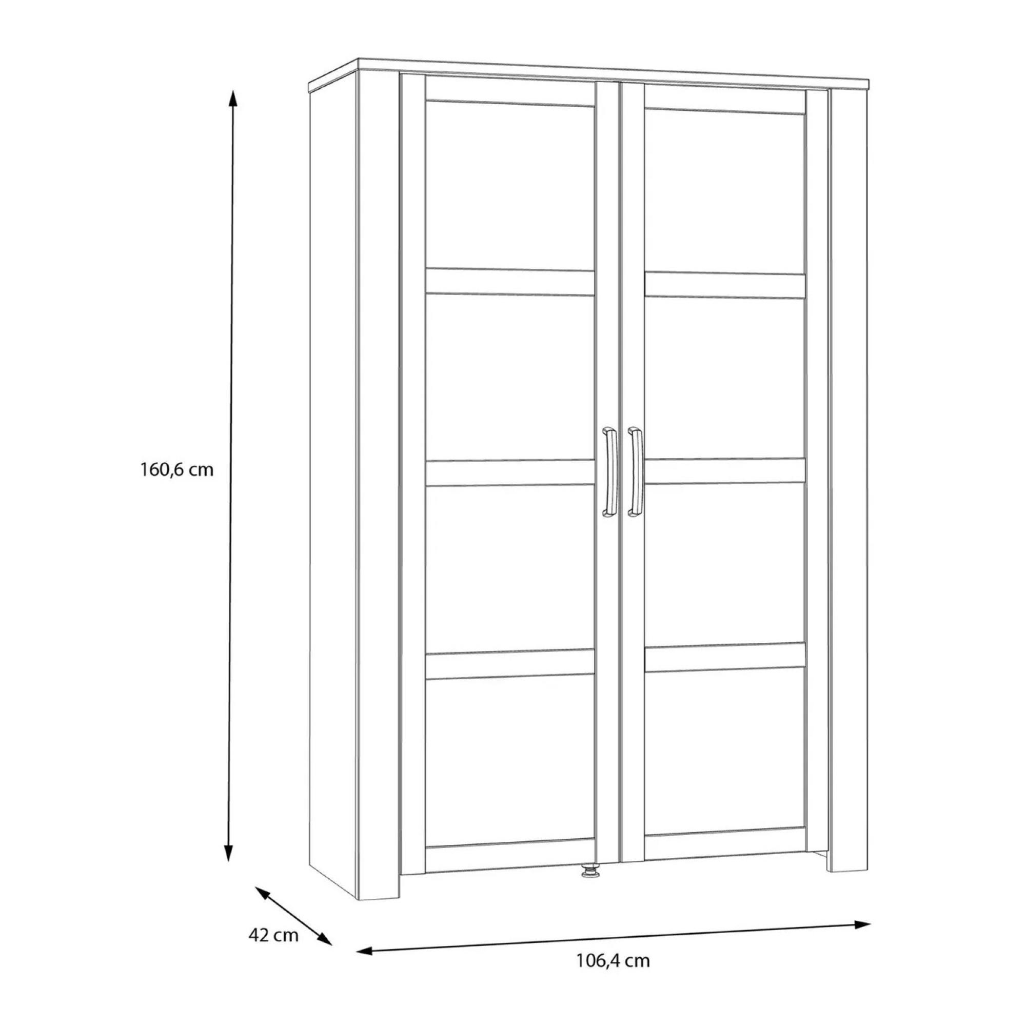 Bohol Display Cabinet - 2 Door - Grey