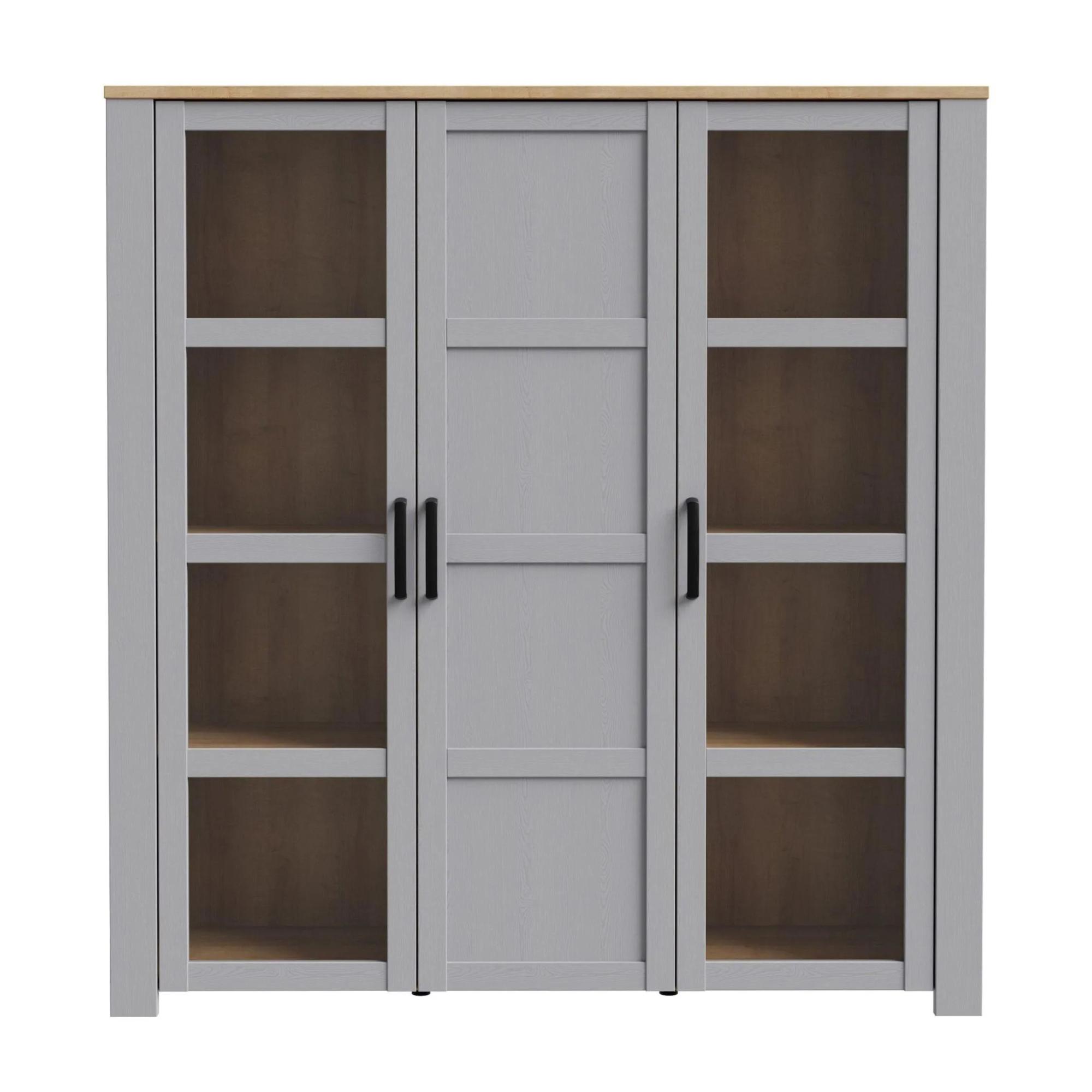 Bohol Display Cabinet - 3 Door - Large - Grey