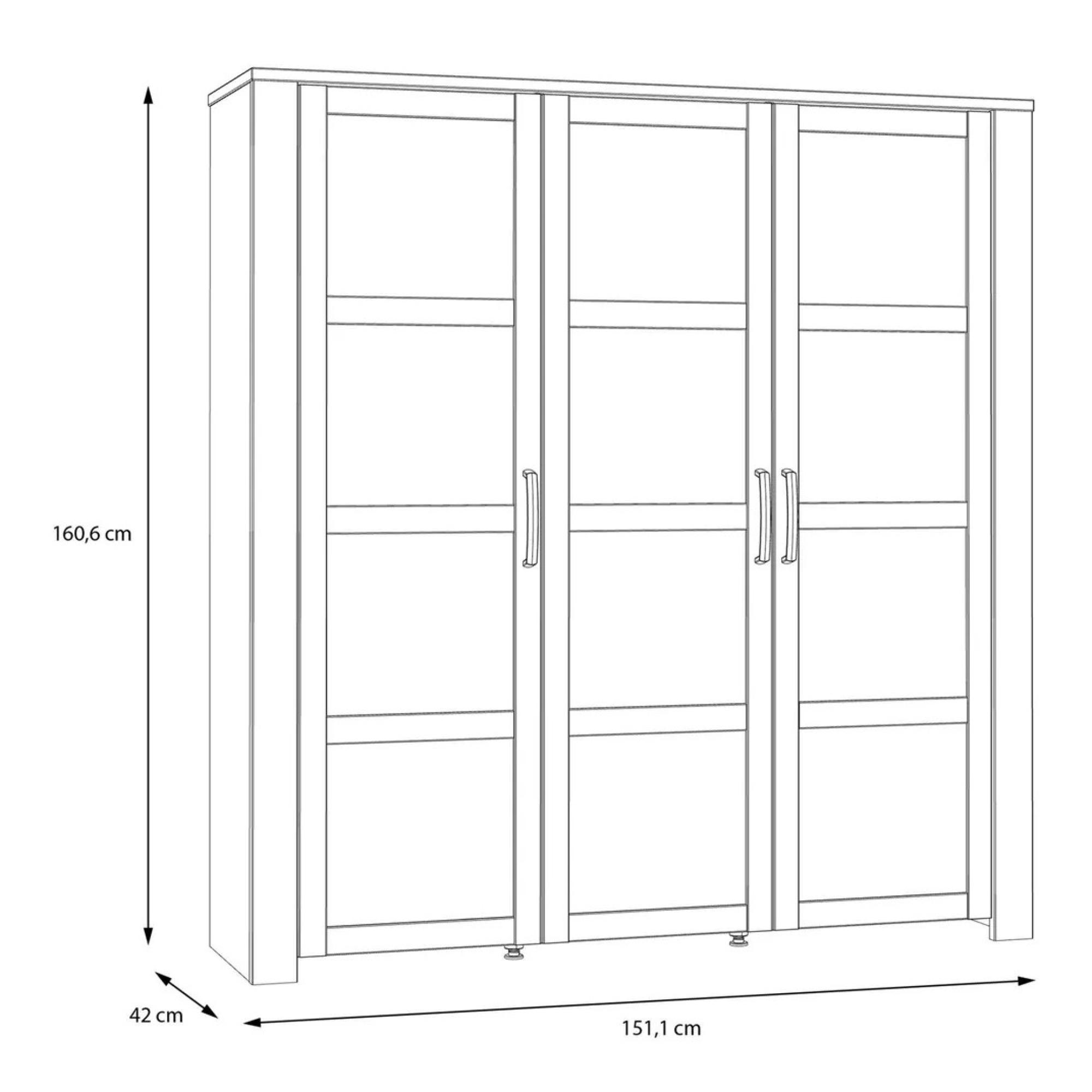 Bohol Display Cabinet - 3 Door - Large - Grey