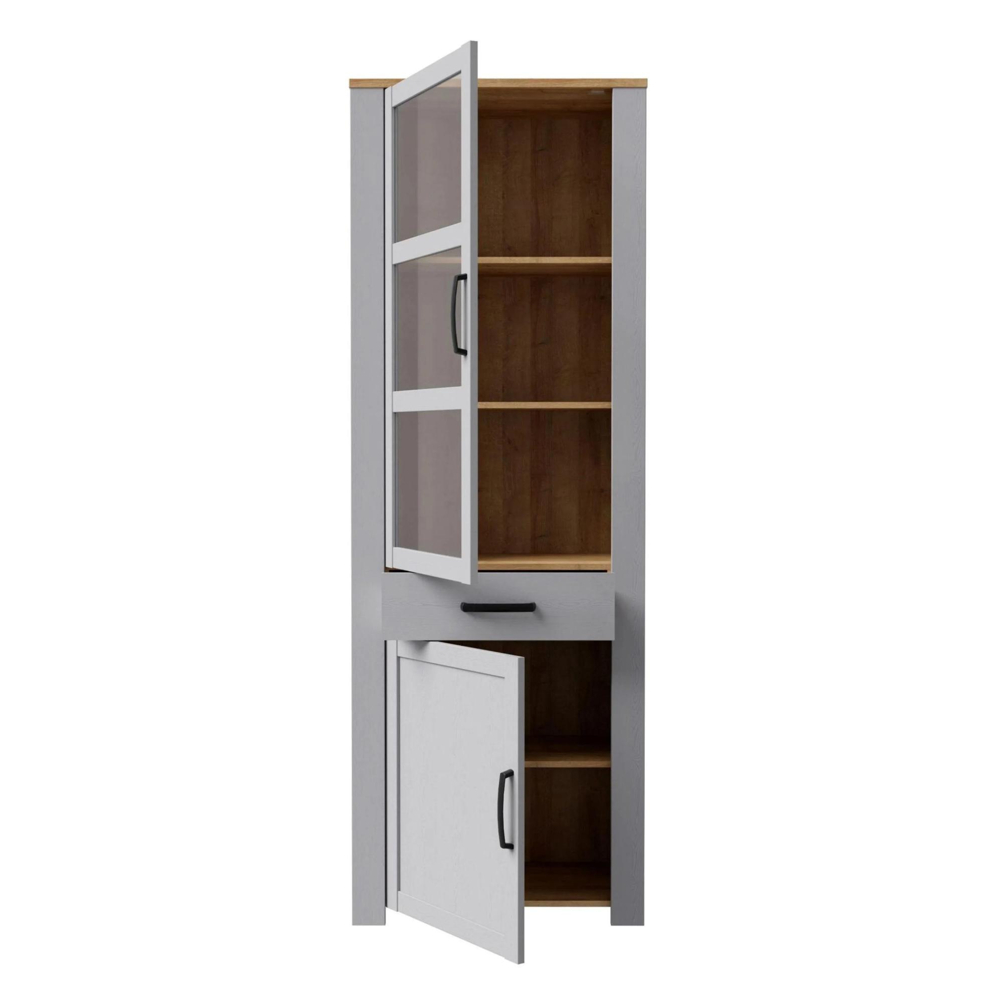 Bohol Display Cabinet - Narrow - Grey