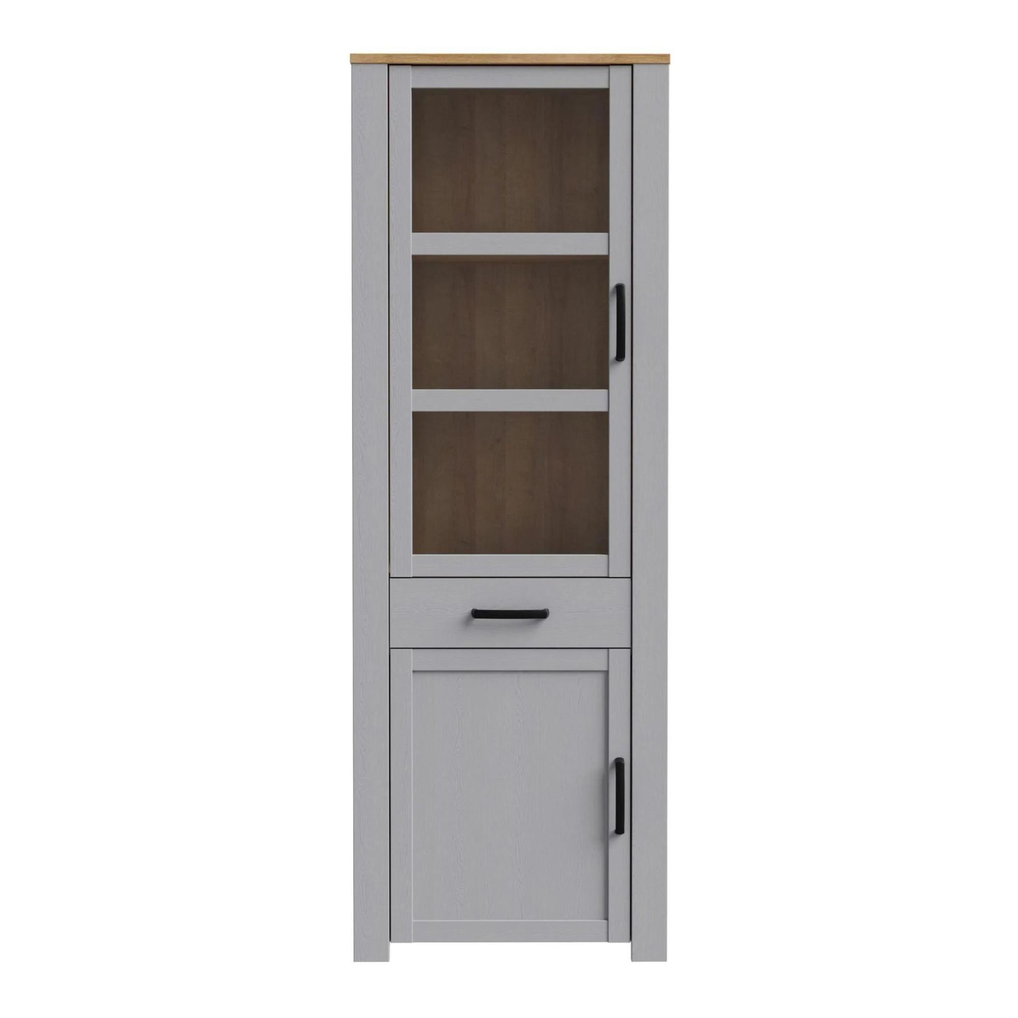 Bohol Display Cabinet - Narrow - Grey