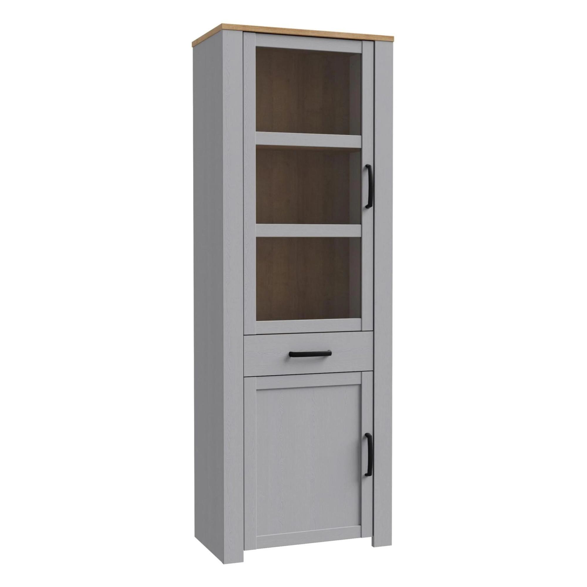 Bohol Display Cabinet - Narrow - Grey
