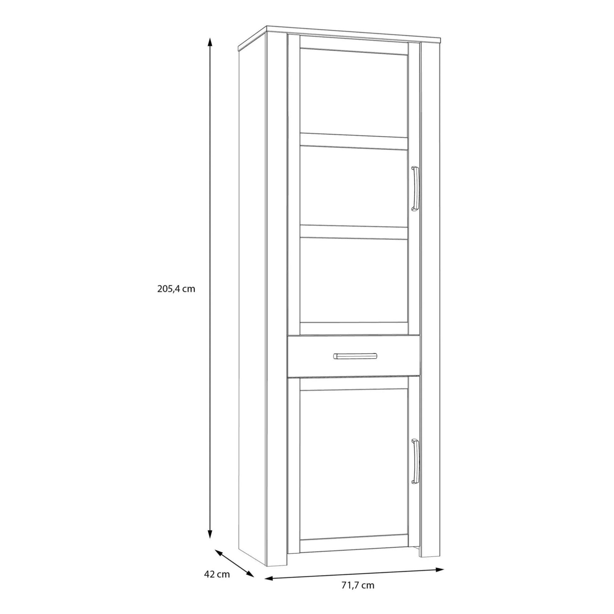 Bohol Display Cabinet - Narrow - Grey