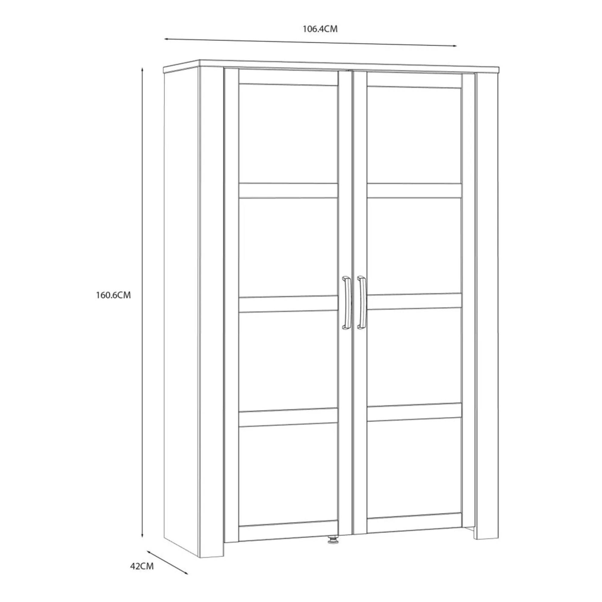 Bohol Display Cabinet - 2 Door - White