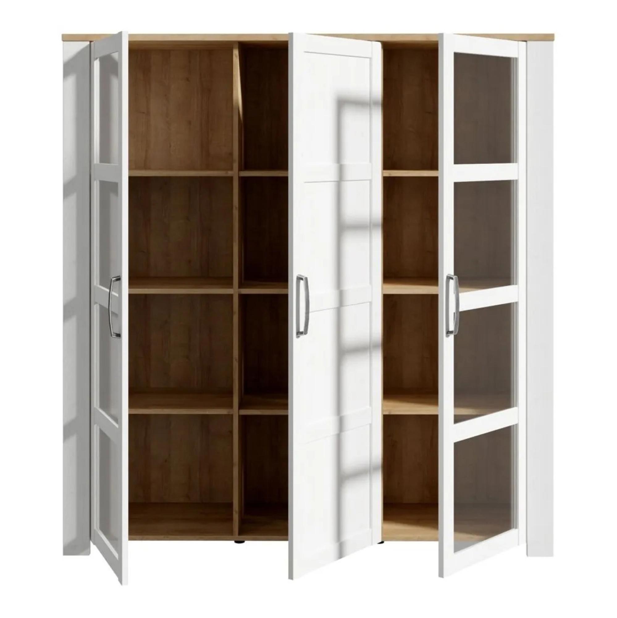 Bohol Display Cabinet - 3 Door - Large - White