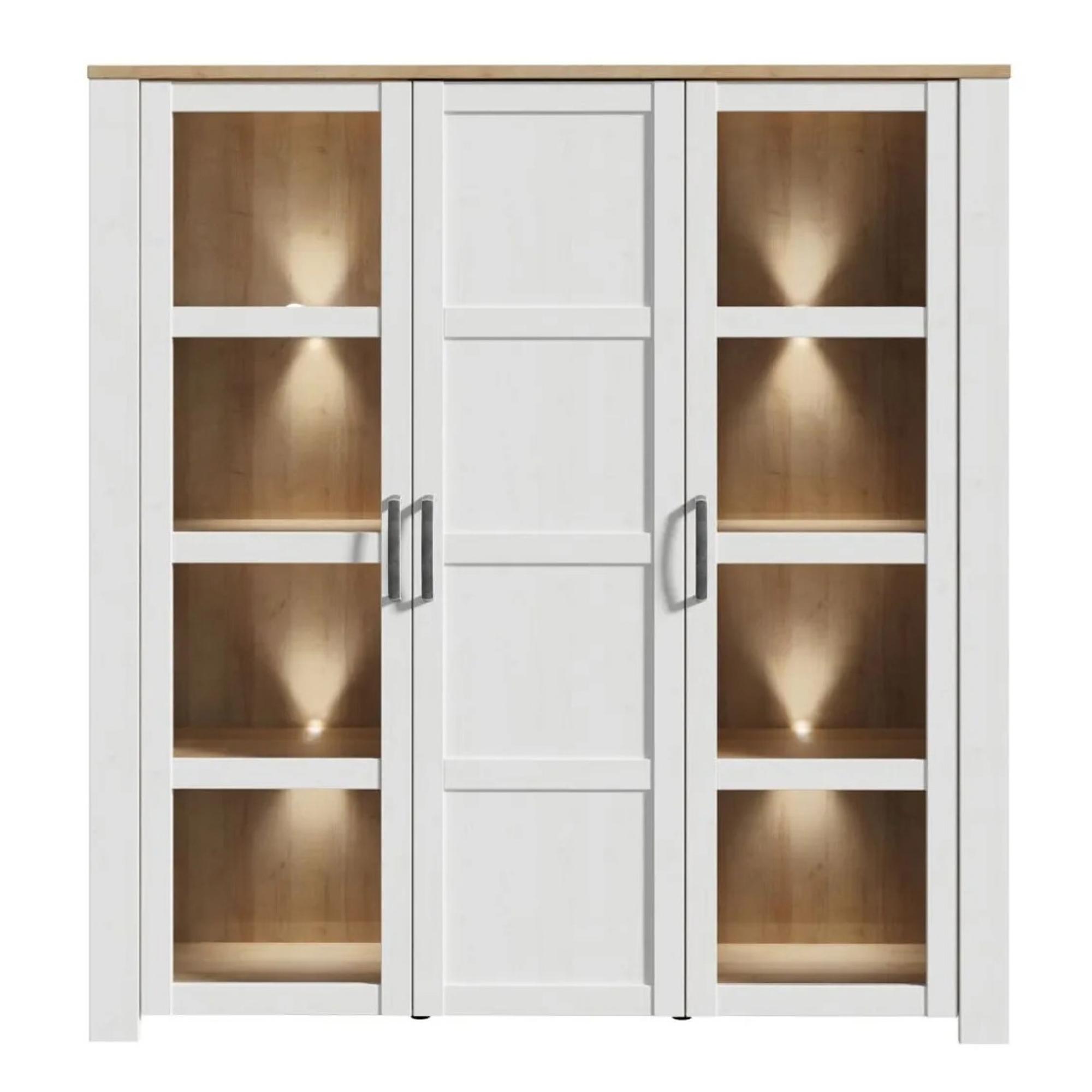 Bohol Display Cabinet - 3 Door - Large - White