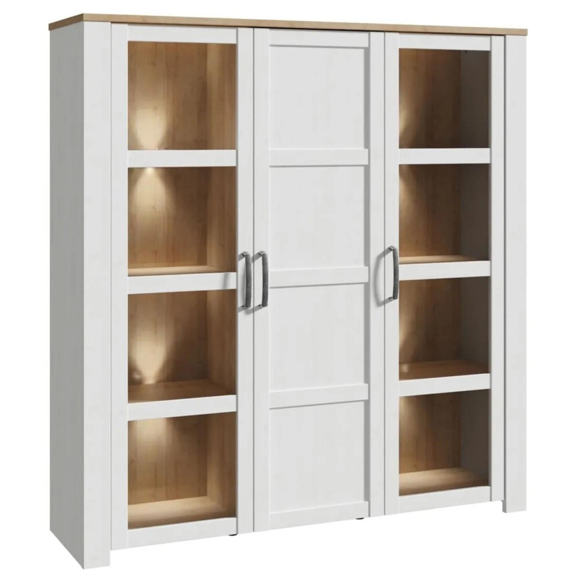 Bohol Display Cabinet - 3 Door - Large - White