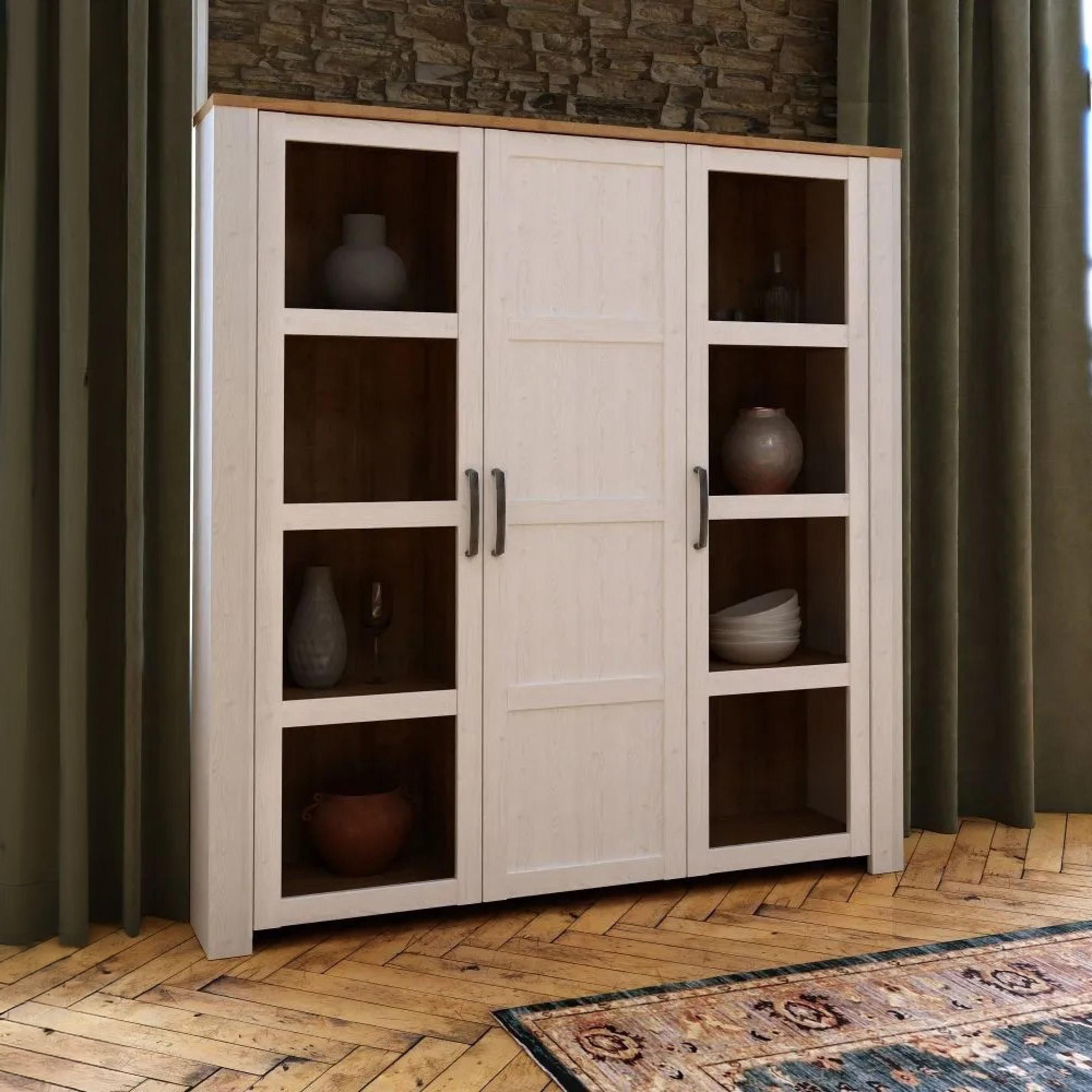 Bohol Display Cabinet - 3 Door - Large - White