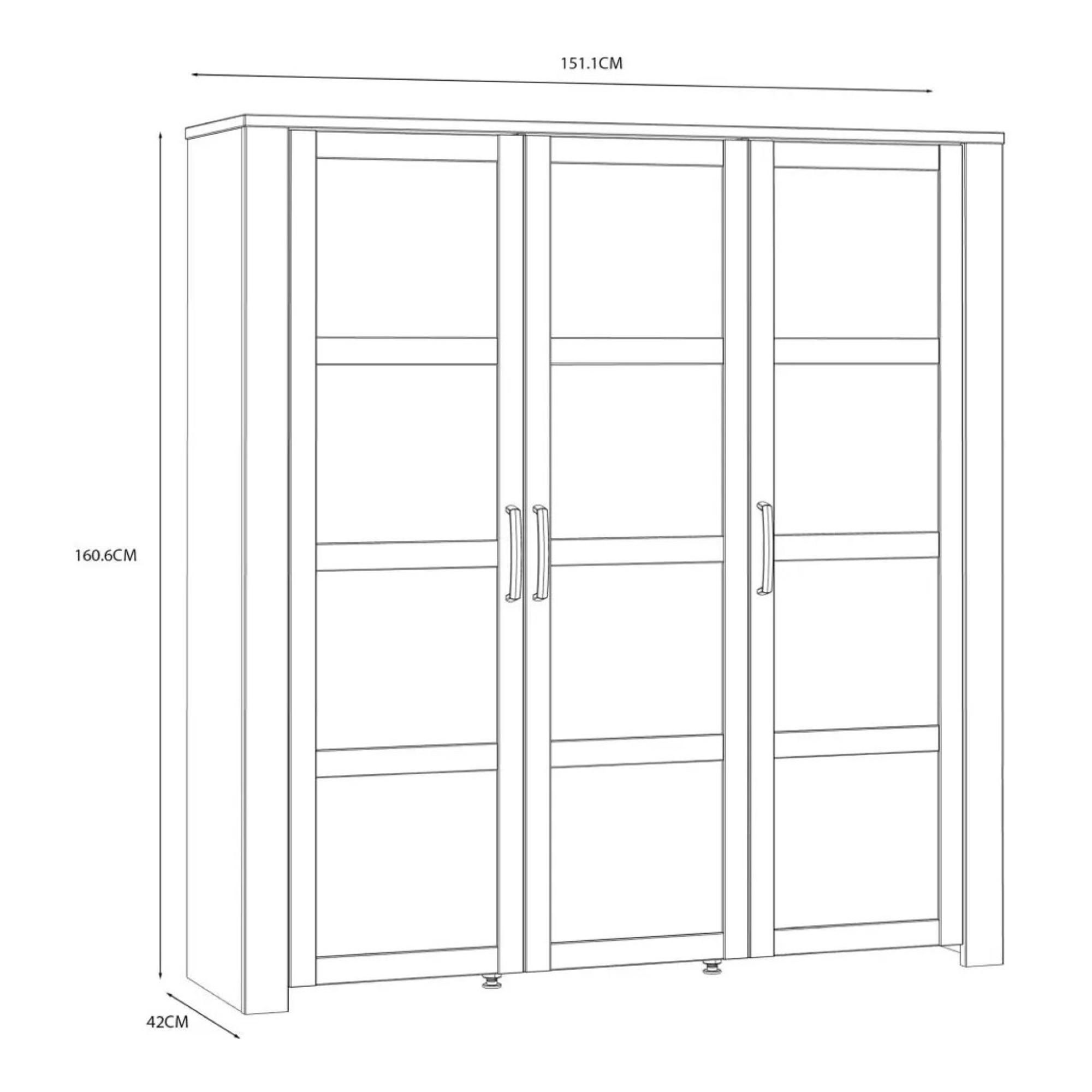 Bohol Display Cabinet - 3 Door - Large - White