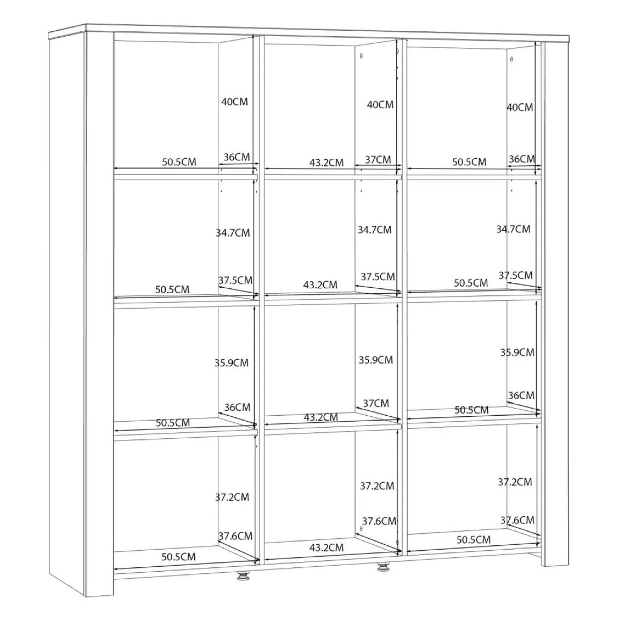 Bohol Display Cabinet - 3 Door - Large - White