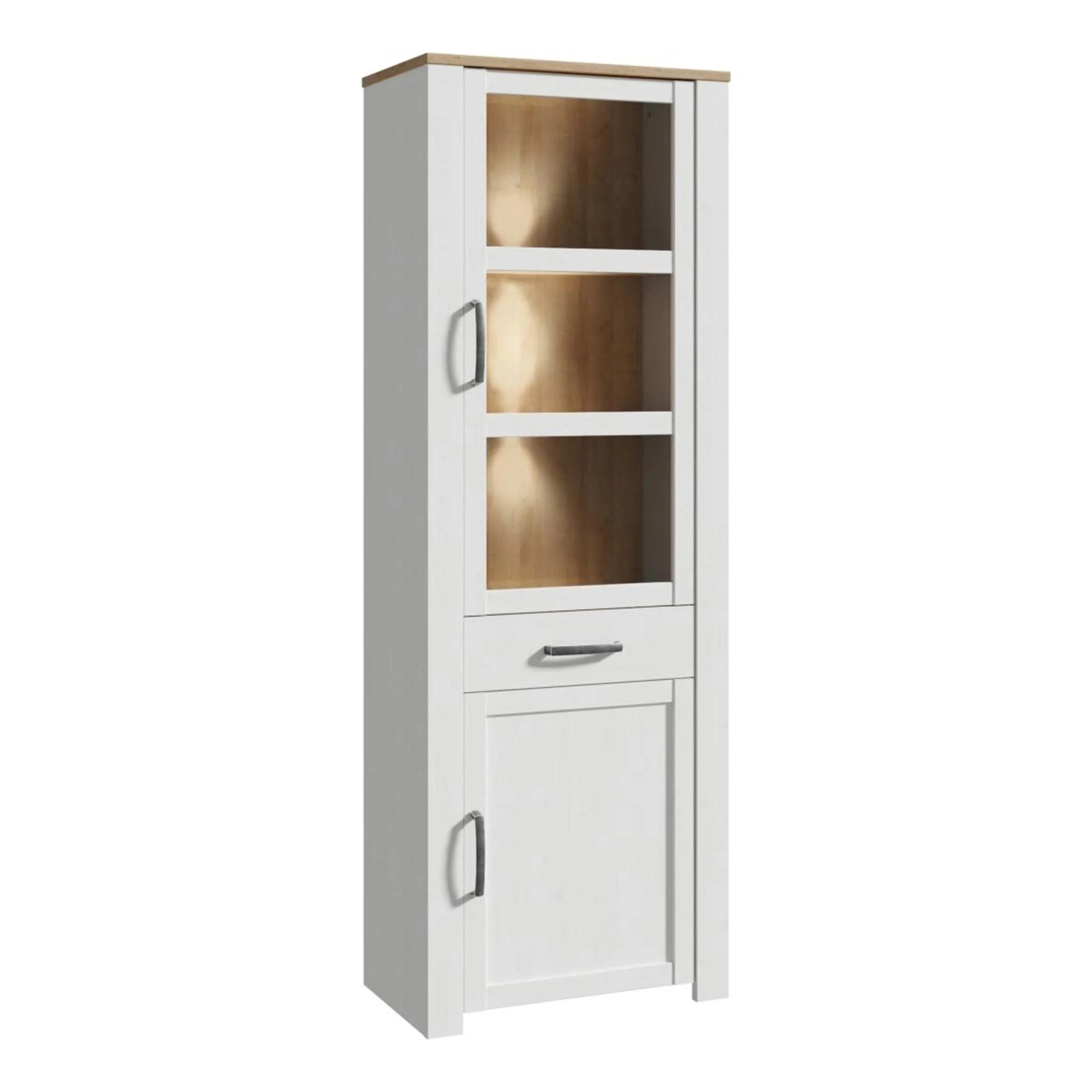 Bohol Display Cabinet - Narrow - White