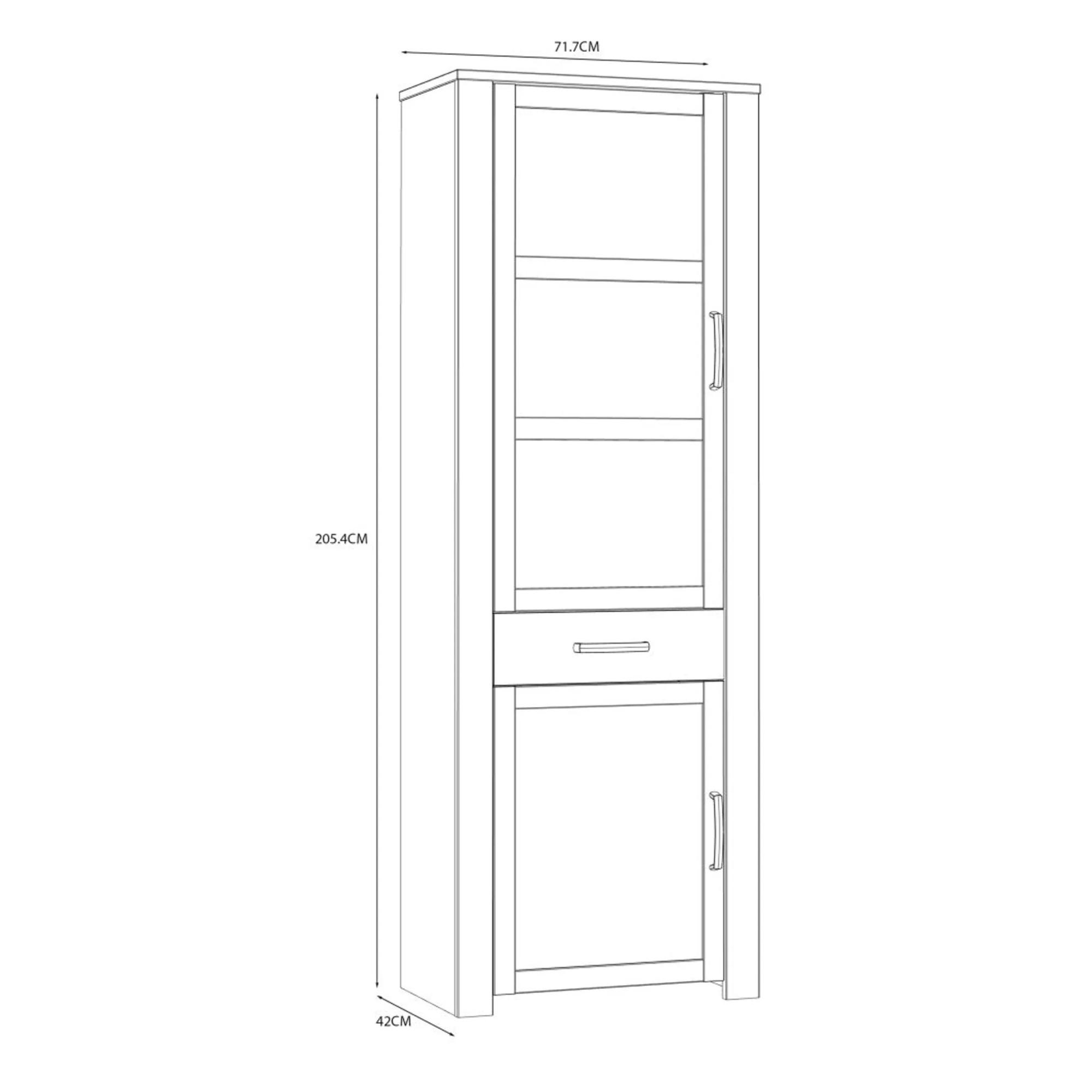 Bohol Display Cabinet - Narrow - White